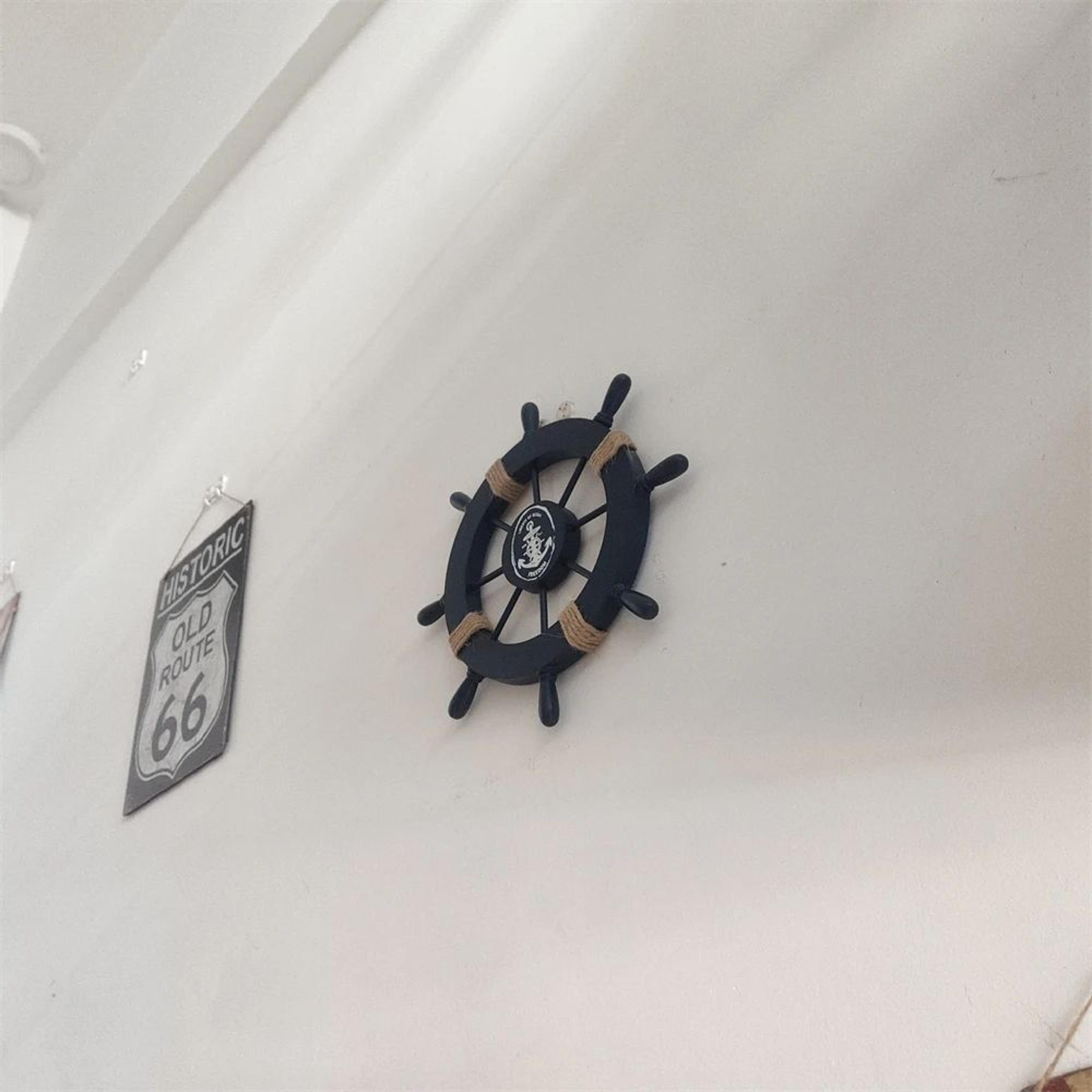 Wooden Ship Wheel Decor For Mediterranean Home Decor  Vintage Nautical Wall Decor 1