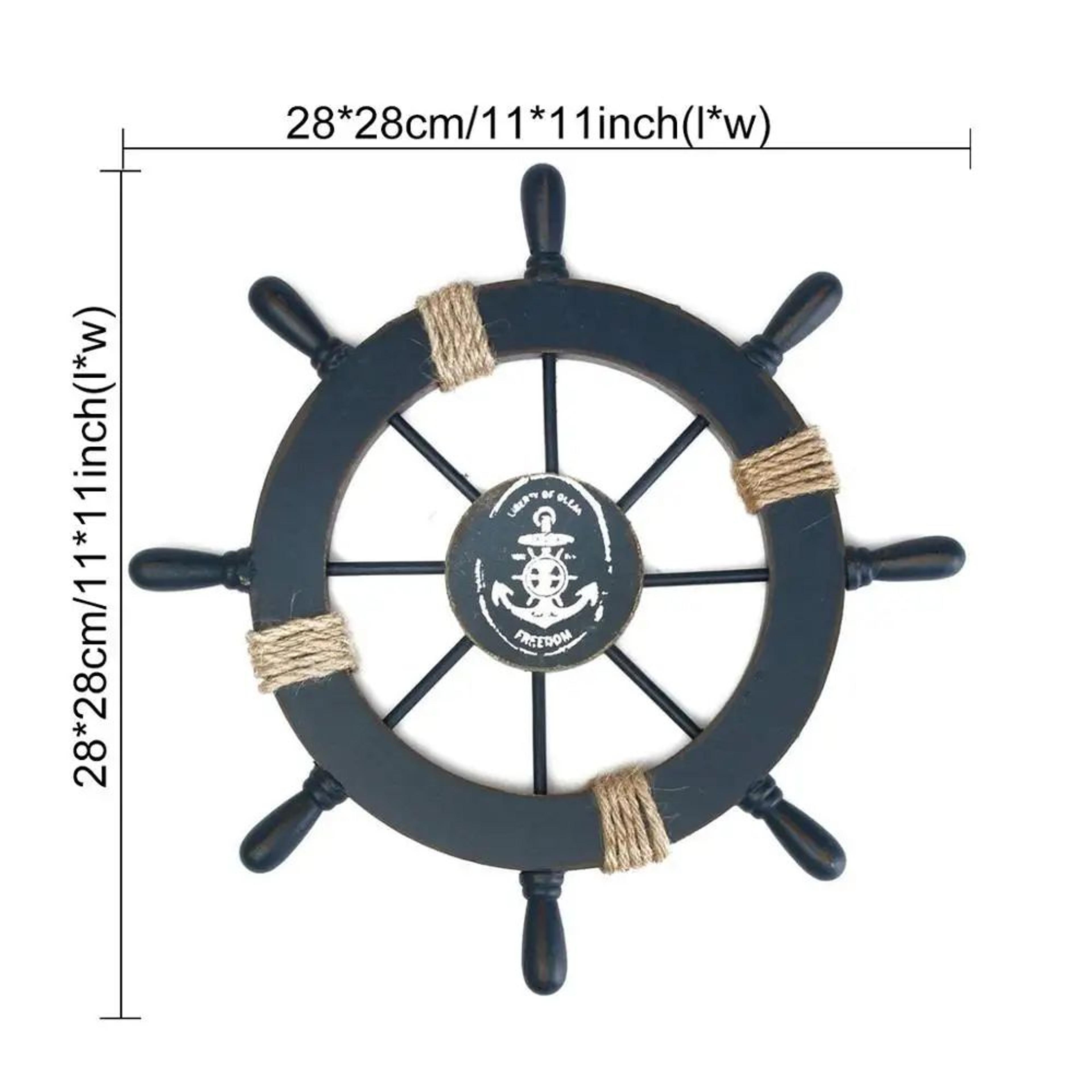 Wooden Ship Wheel Decor For Mediterranean Home Decor  Vintage Nautical Wall Decor 5