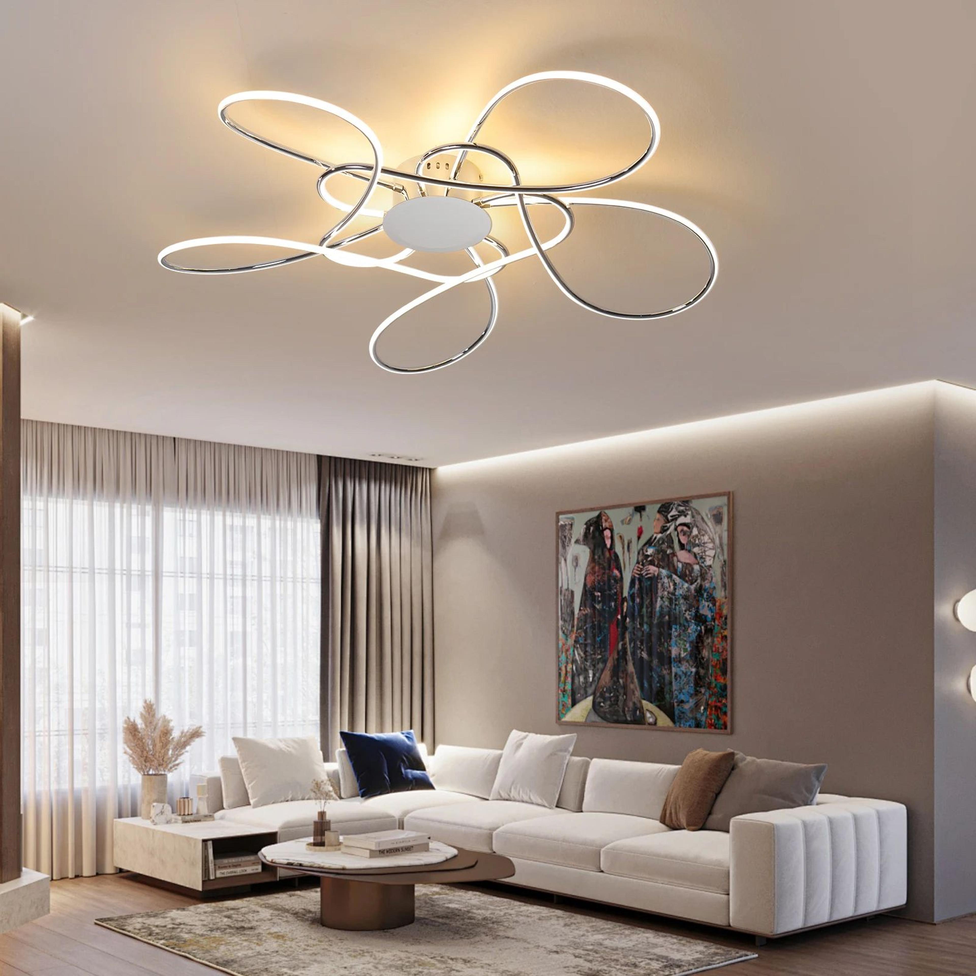 AuroraGlow Modern LED Gold Ceiling Chandelier For Elegant Living Spaces 2