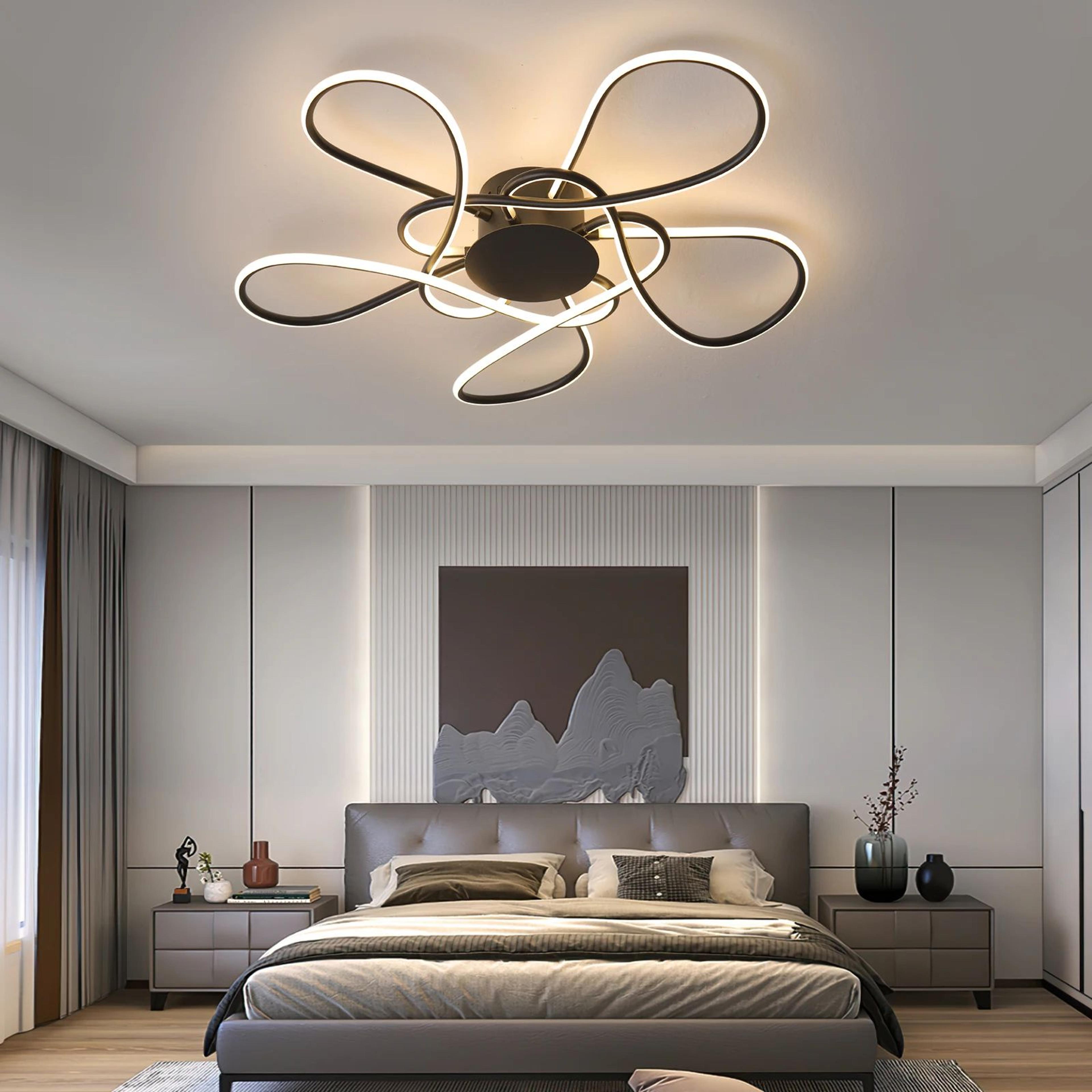 AuroraGlow Modern LED Gold Ceiling Chandelier For Elegant Living Spaces 5