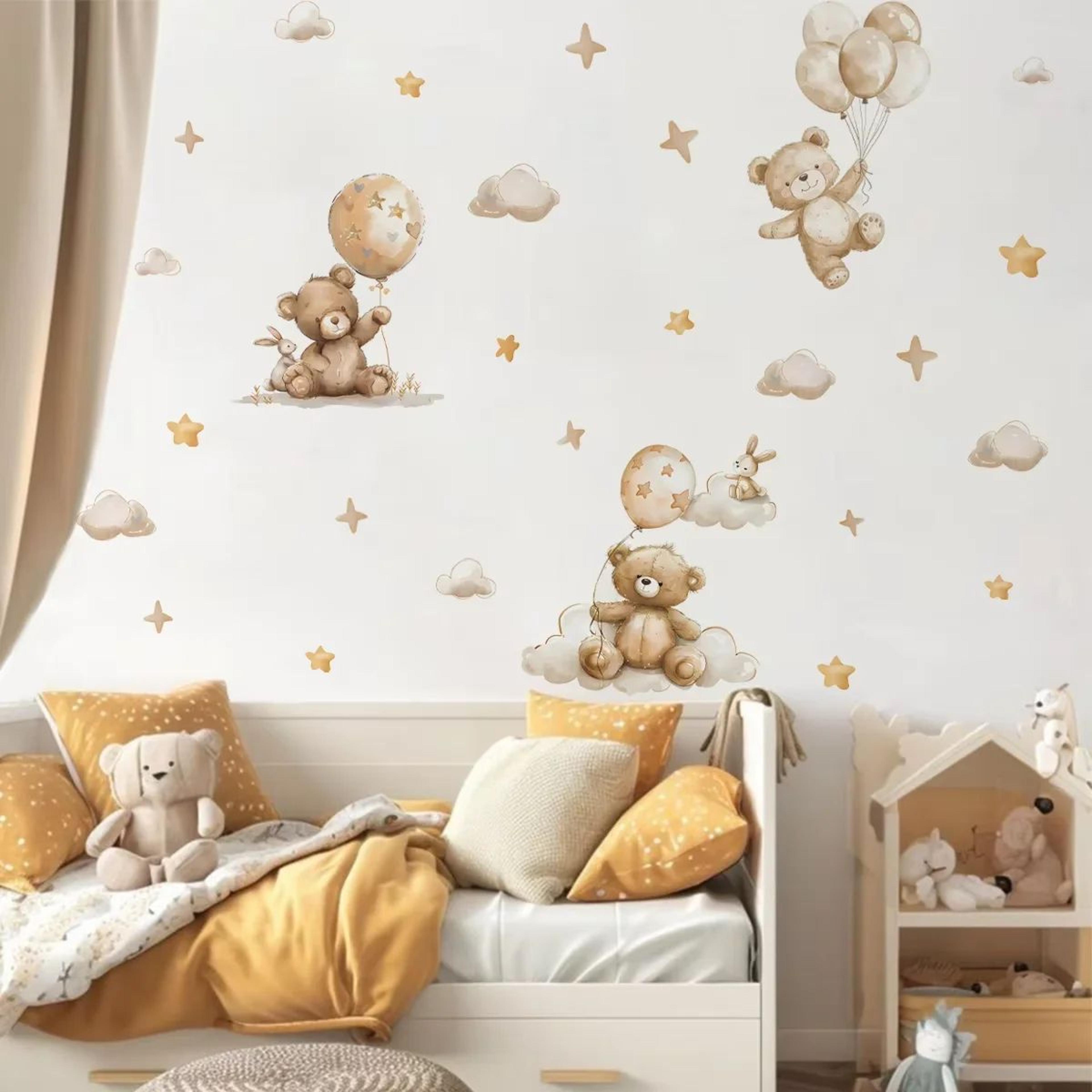 Pink Bear Balloon Wall Stickers For Kids Room Decor Nursery Wall Decals 5