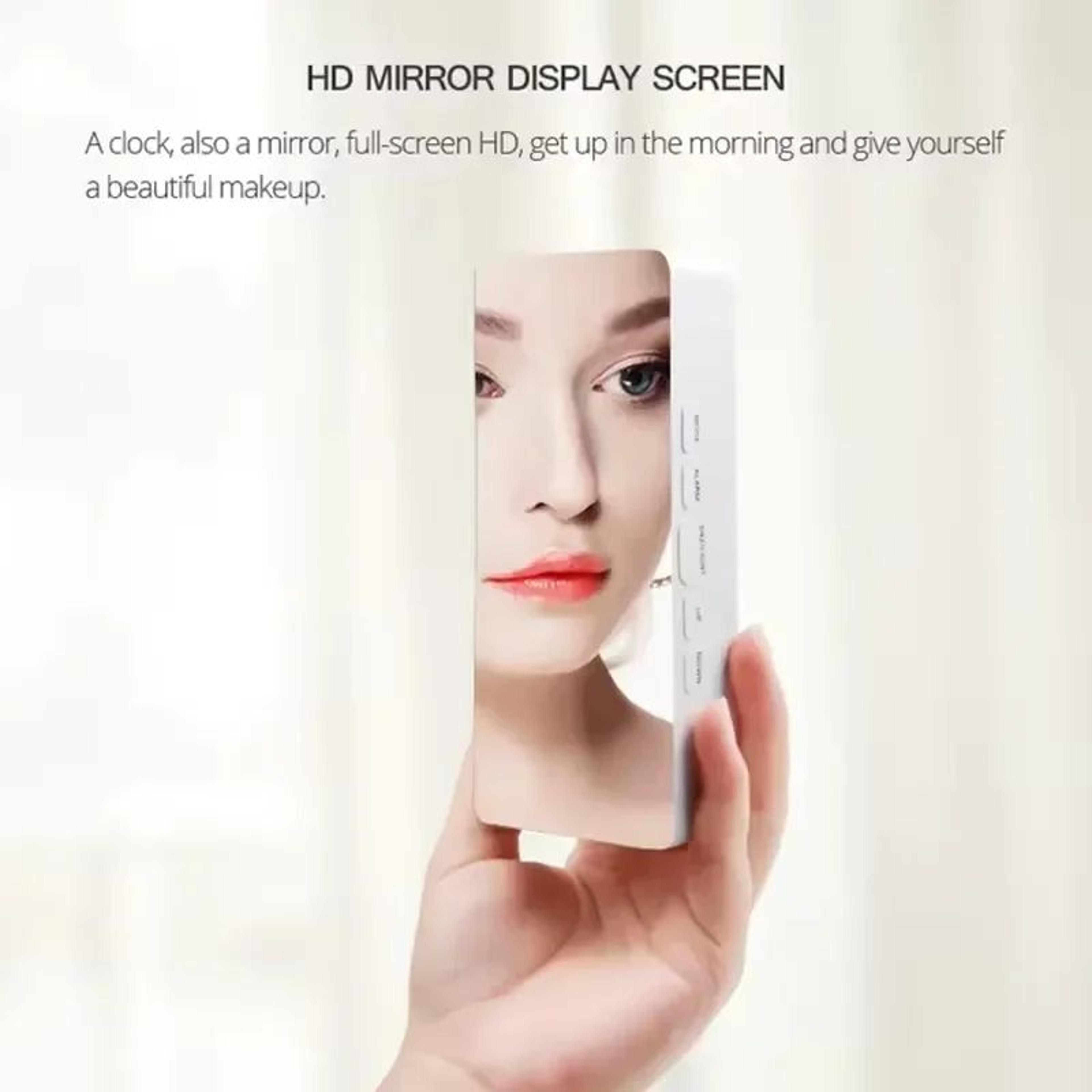 Smart LED Mirror Alarm Clock  USB Digital Desk Clock With Snooze  Night Display 5