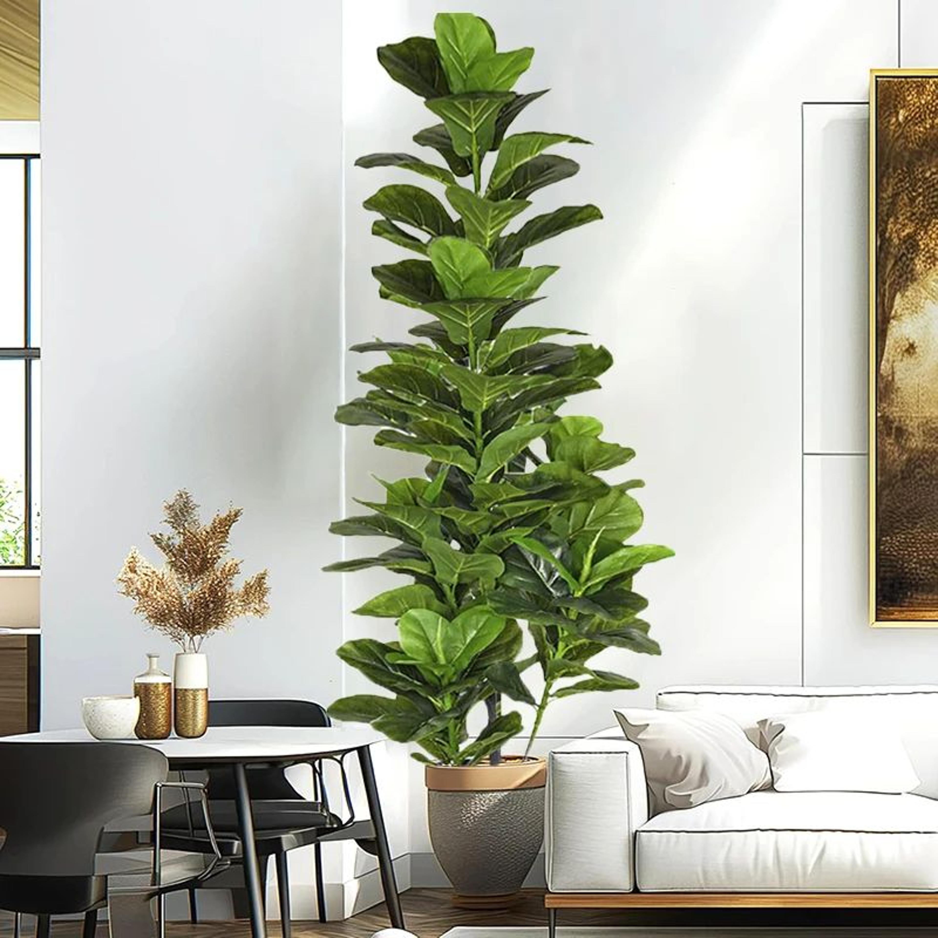 150cm Artificial Fiddle Leaf Fig Tree  Realistic Faux Ficus Lyrata Indoor Plant For Modern Home Dec 3