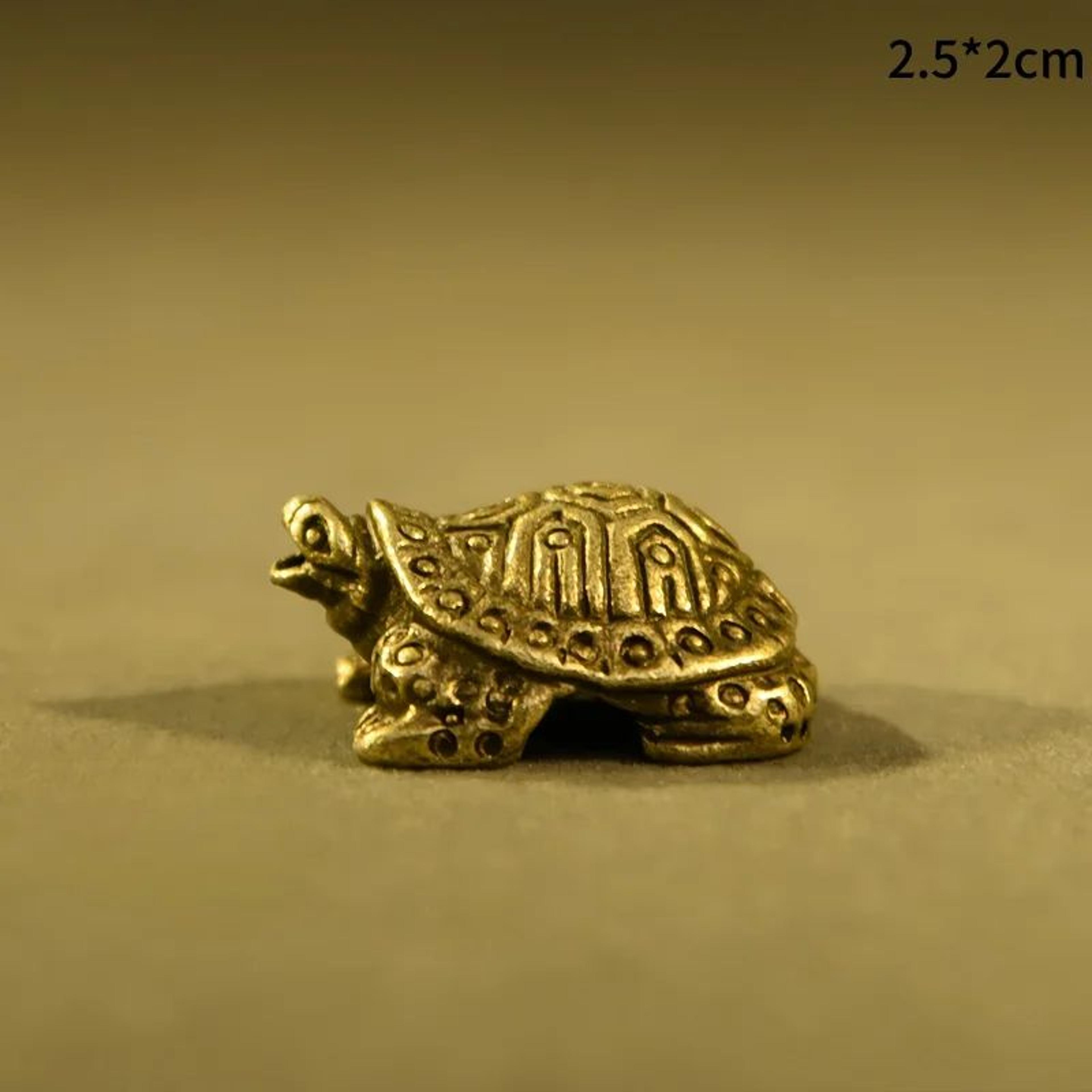 Feng Shui Turtle Brass Figurine For Wealth And Protection  Vintage Desk Decor Turtle 10