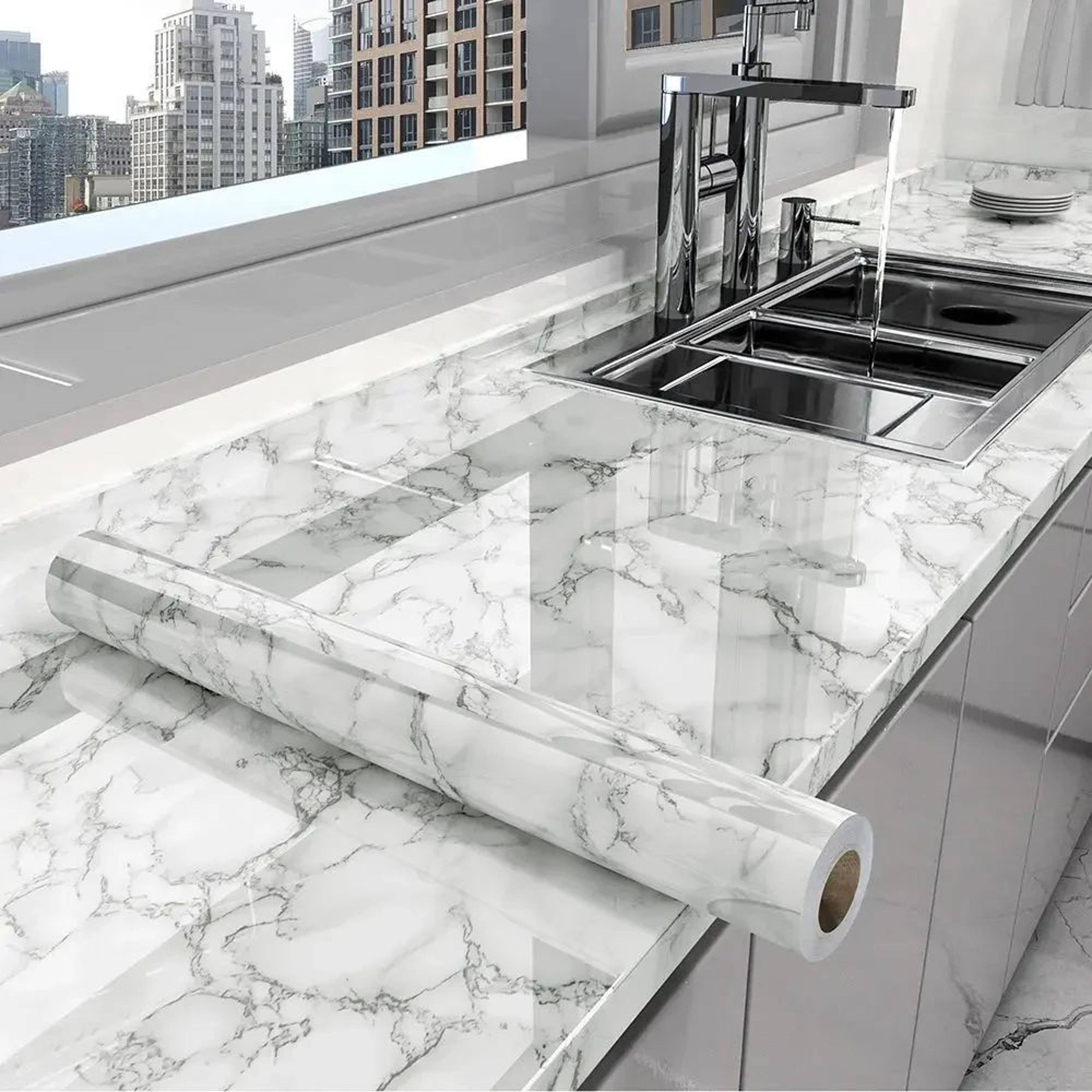 Elegant Marble Peel And Stick Wallpaper  Waterproof Self Adhesive Contact Paper For Kitchen  Bathro 9