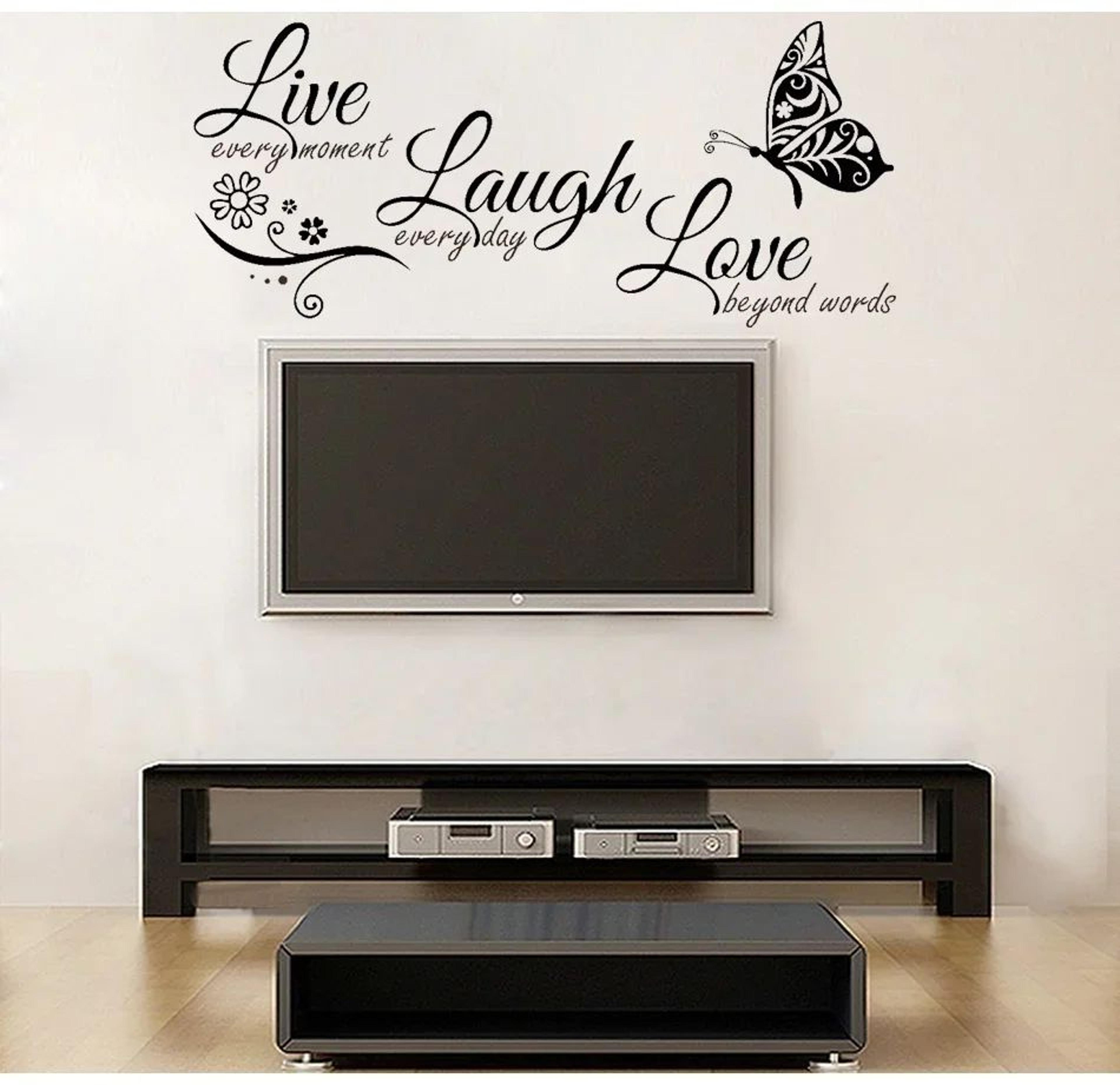 Live Laugh Love Butterfly Wall Decal For Living Room Floral Vinyl Wall Art 2
