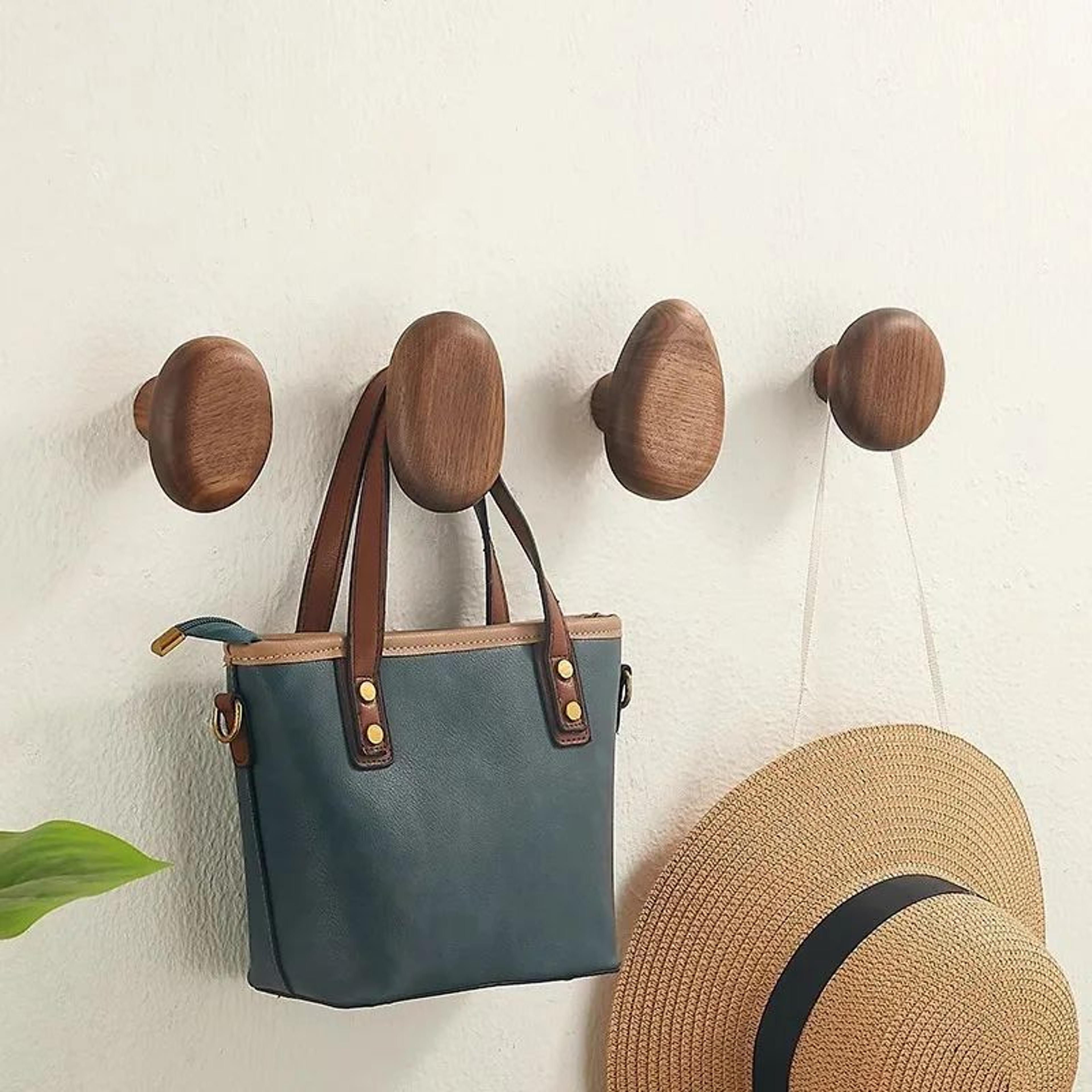 Minimalist Wooden Wall Hooks For Entryway Keys Coats And Towels 2