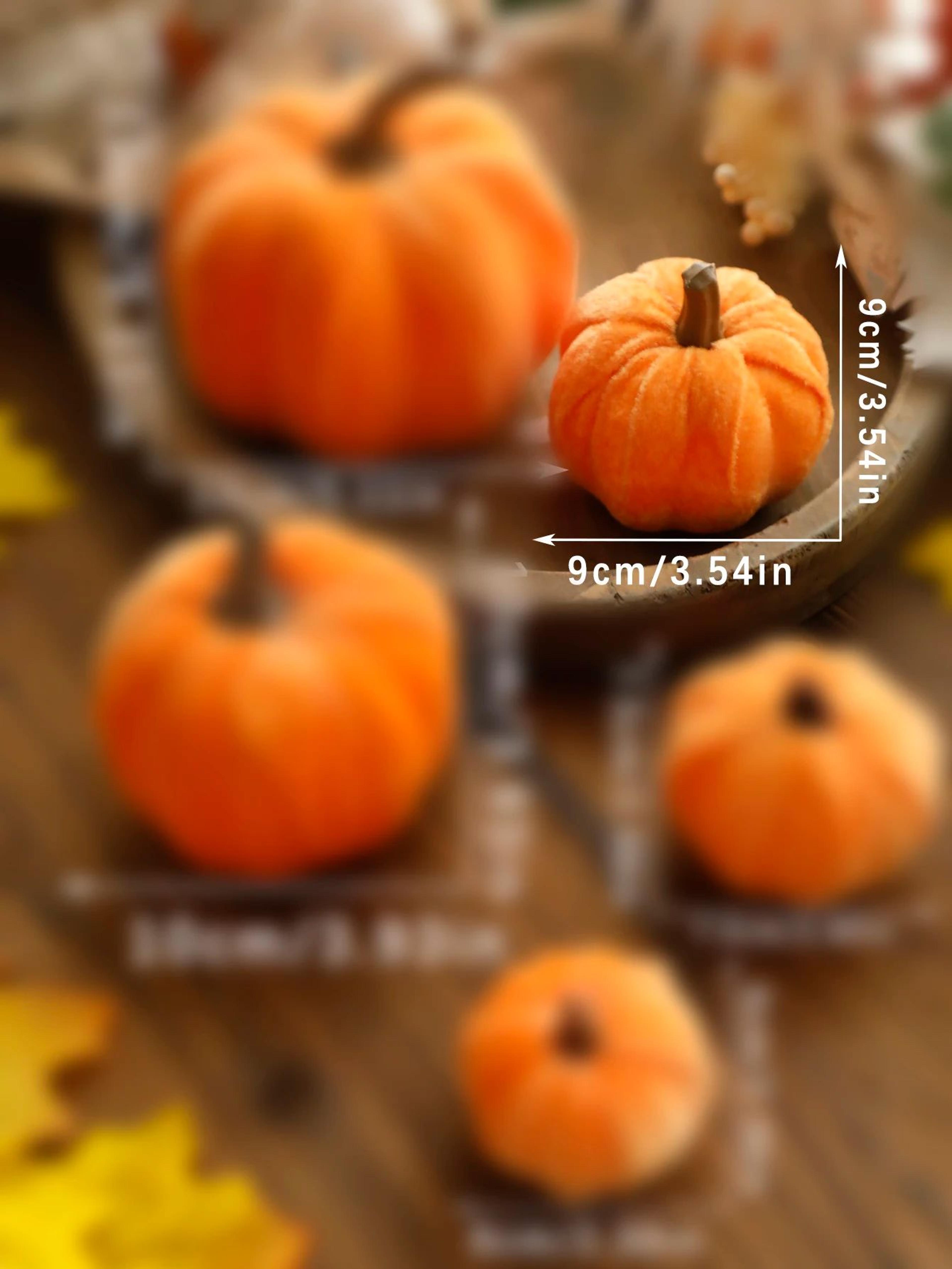 Velvet Pumpkin Decor For Fall Home Decorations  Elegant Artificial Pumpkins For Halloween  Harvest  5