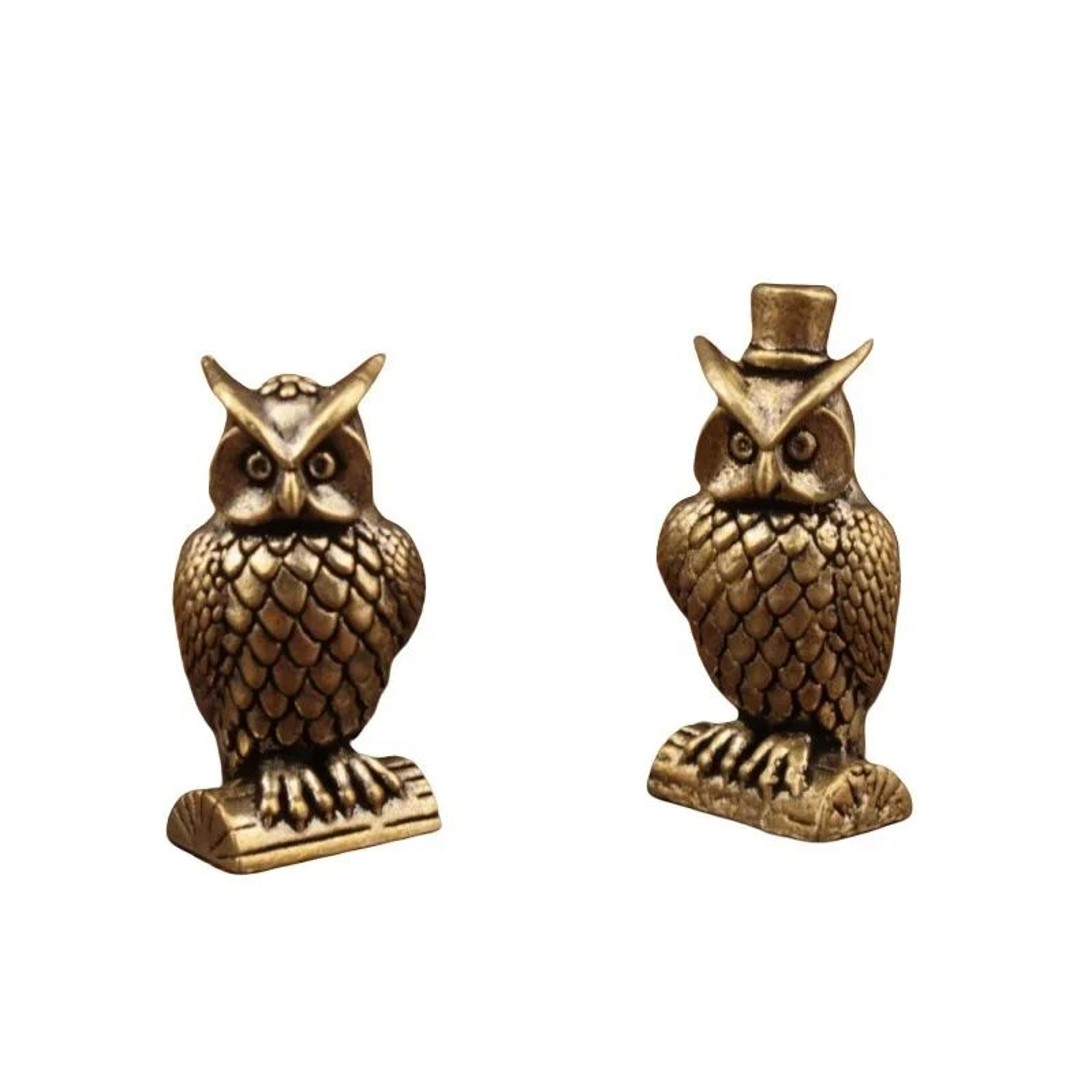 Vintage Brass Owl Figurine For Desk And Shelf Decor 5
