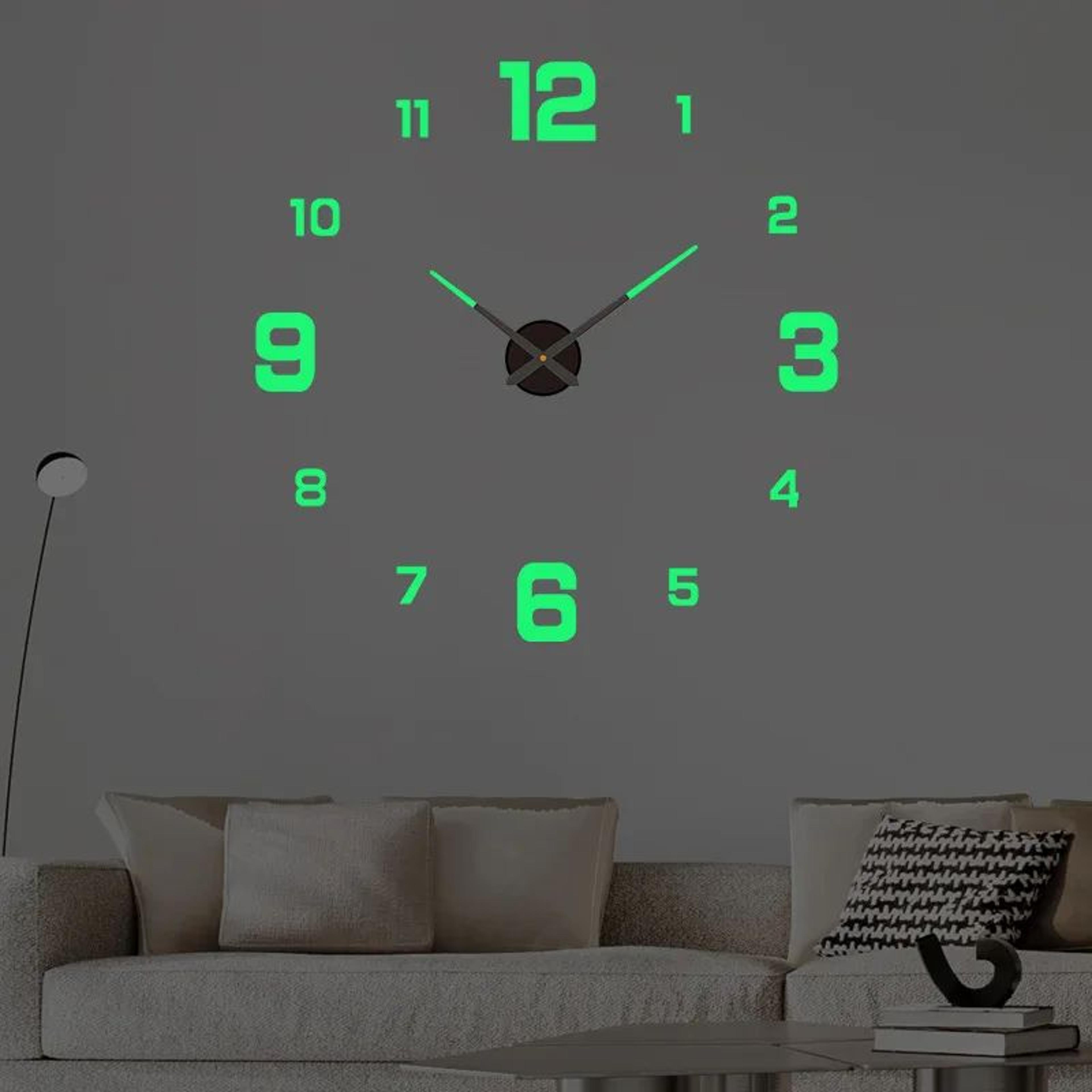 GlowTime DIY Luminous Wall Clock  Modern Frameless Silent Wall Decor 1
