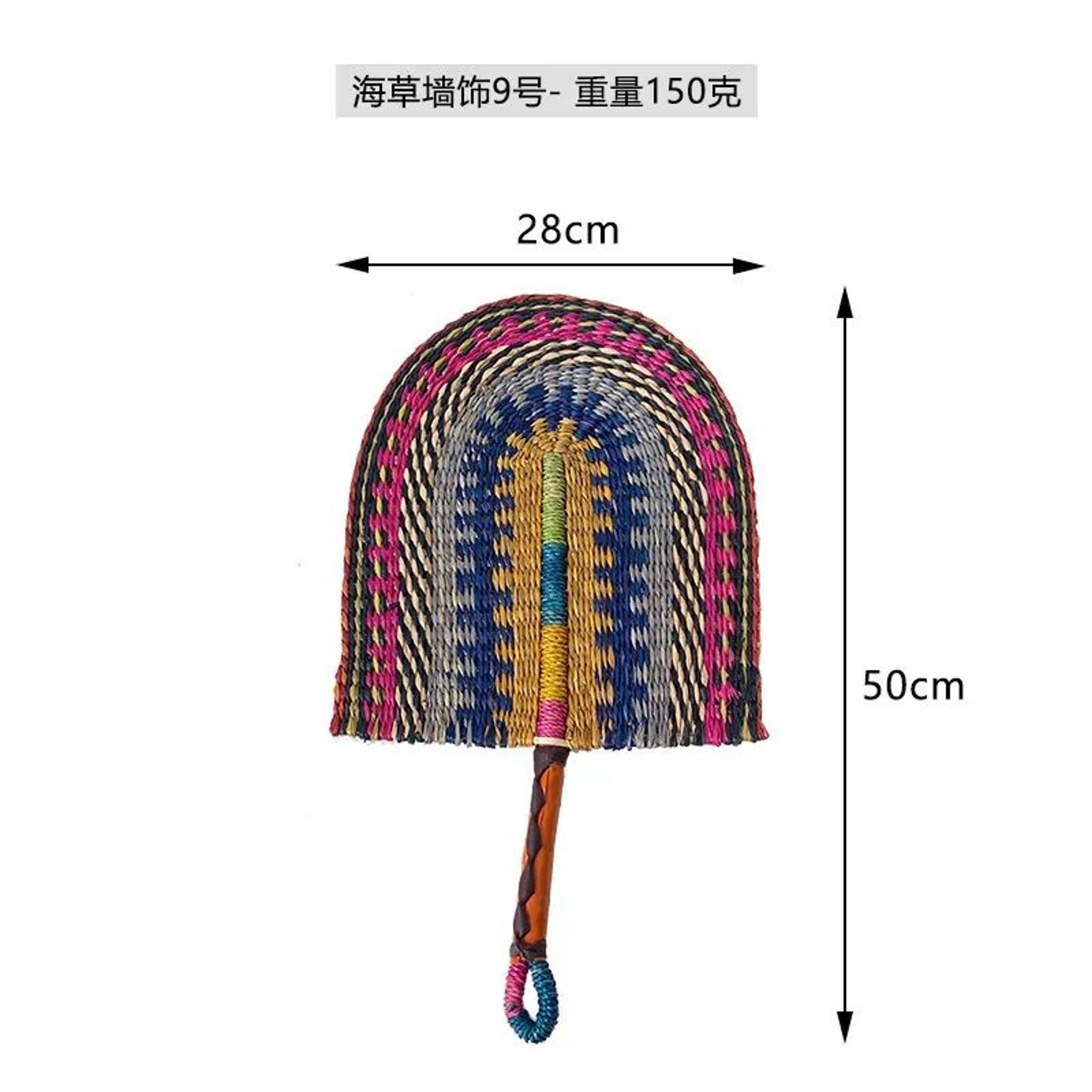 Handwoven Seaweed Boho Wall Decor Fan  Nordic Natural Fiber Wall Hanging 10