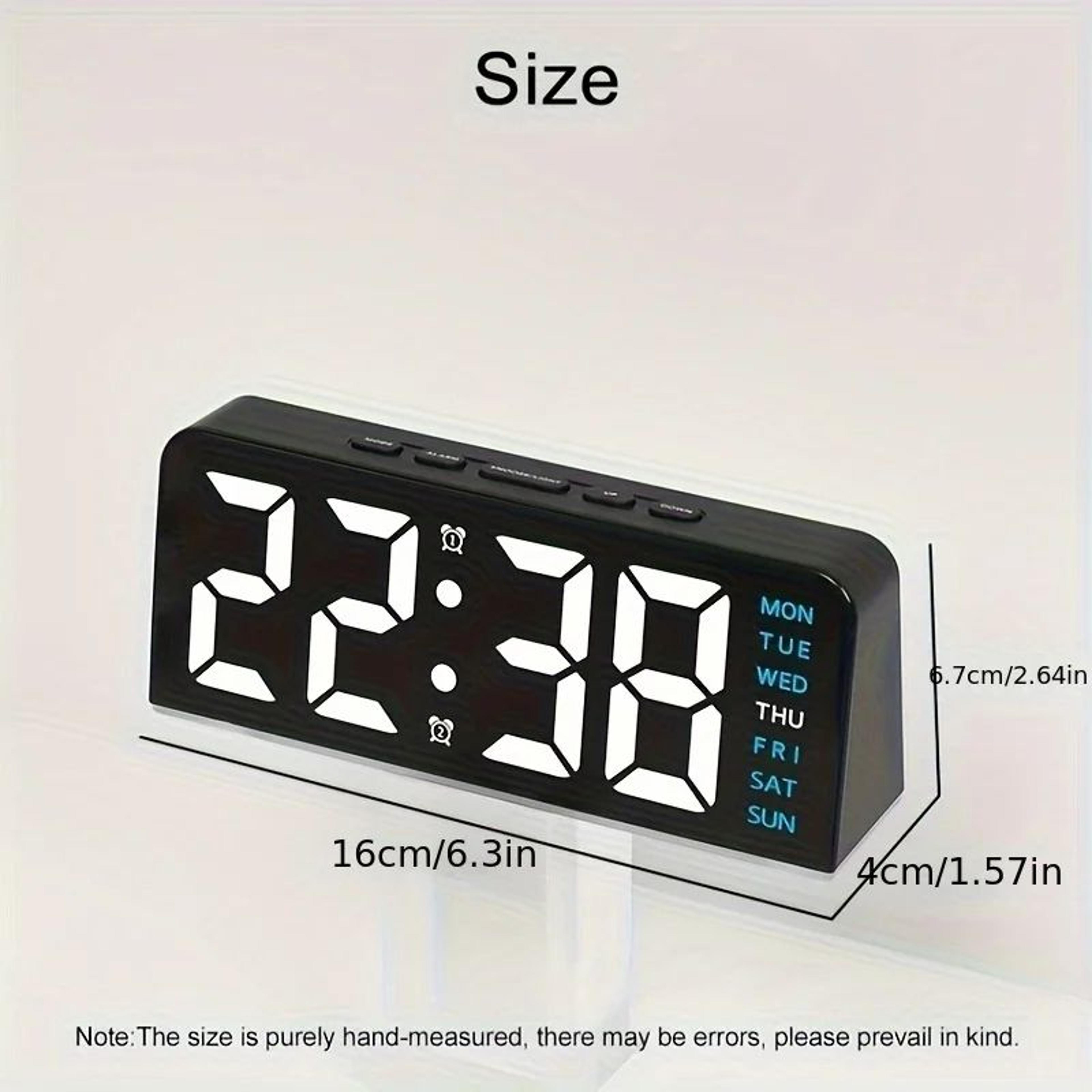 Dual Alarm LED Bedside Clock With Date Display Snooze  Night Light 2