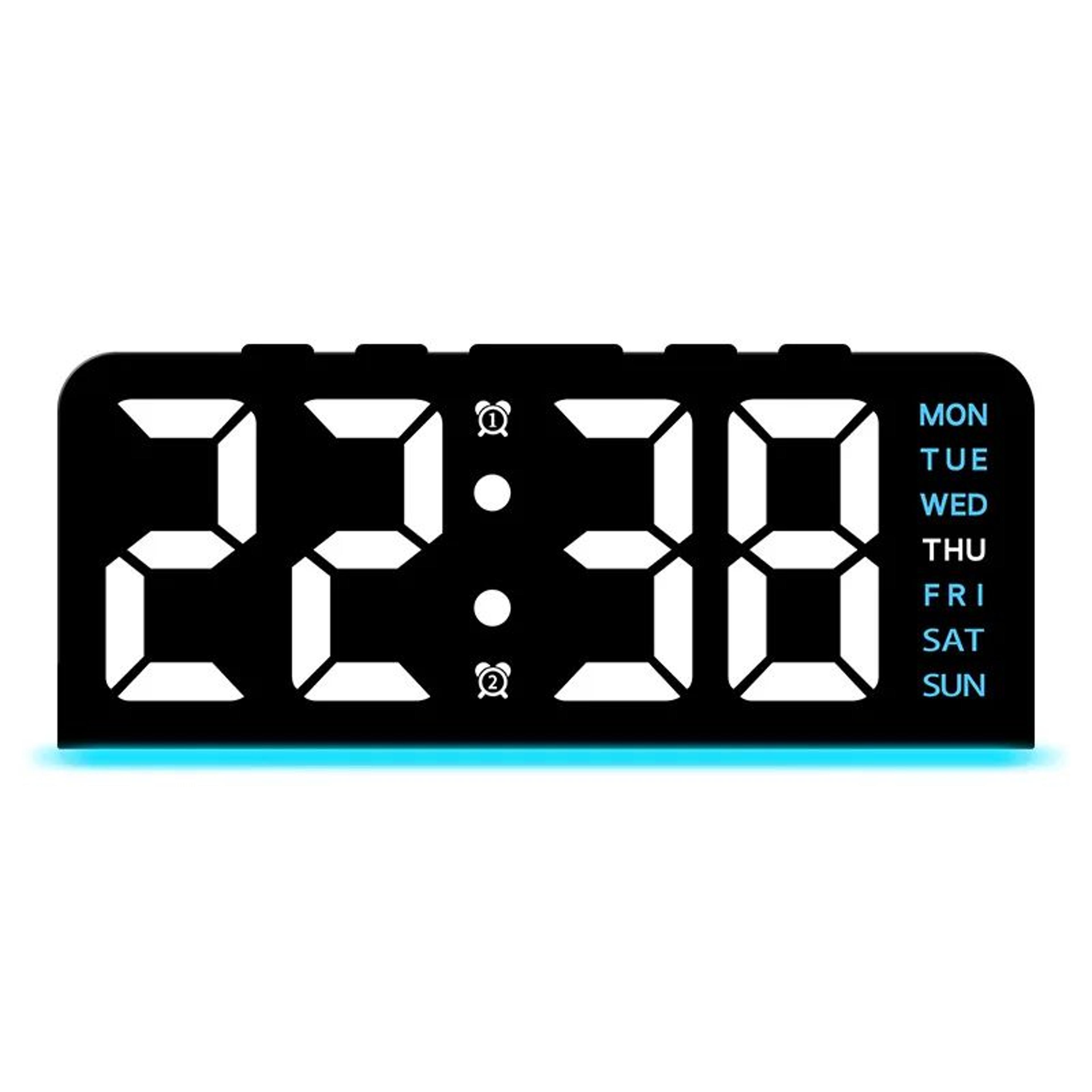 Dual Alarm LED Bedside Clock With Date Display Snooze  Night Light 4