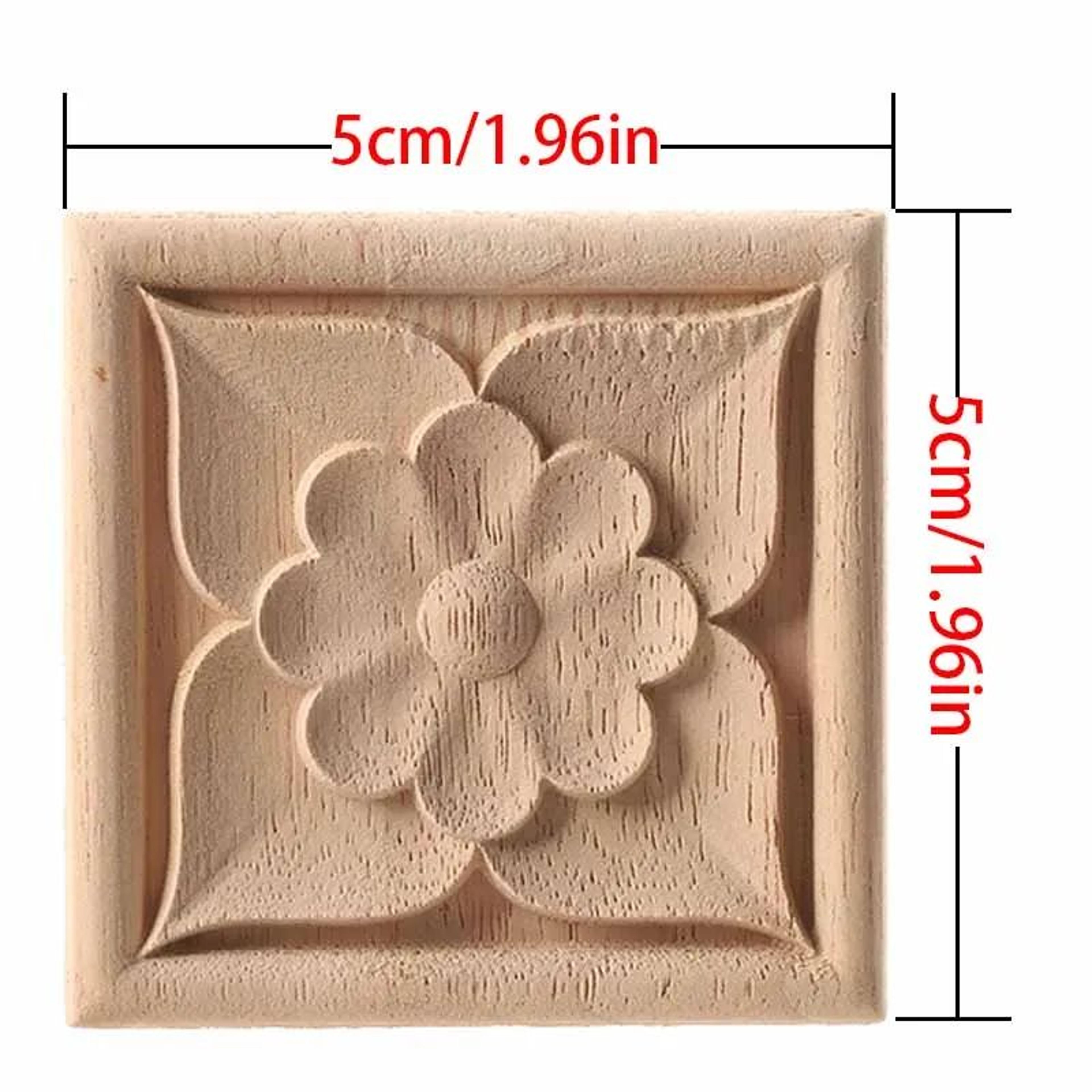 european floral carved wood corner onlay for furniture, cabinets and window frames