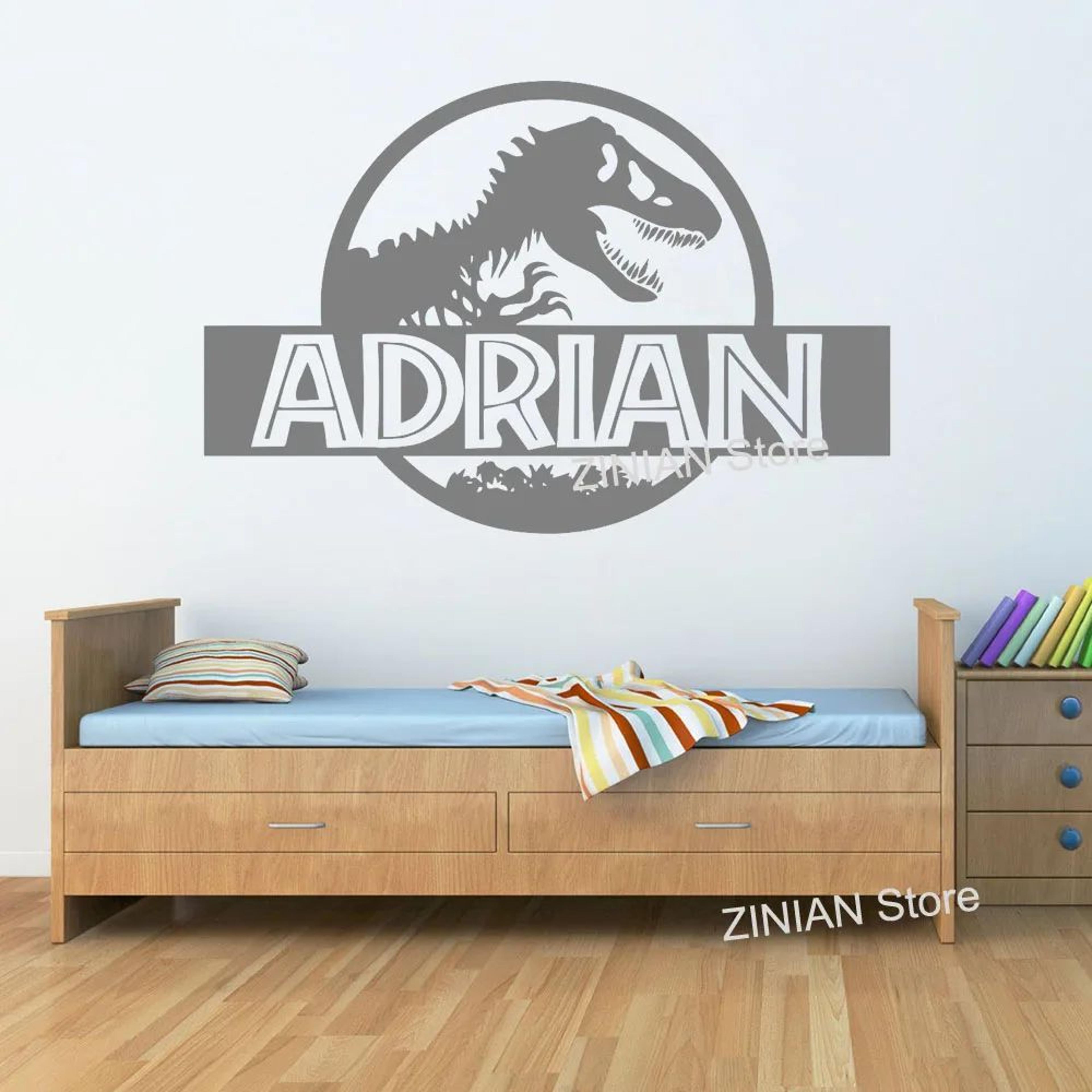 Personalized Dinosaur Wall Decal With Custom Name For Kids Room Jurassic TRex Nursery Wall Sticker 1