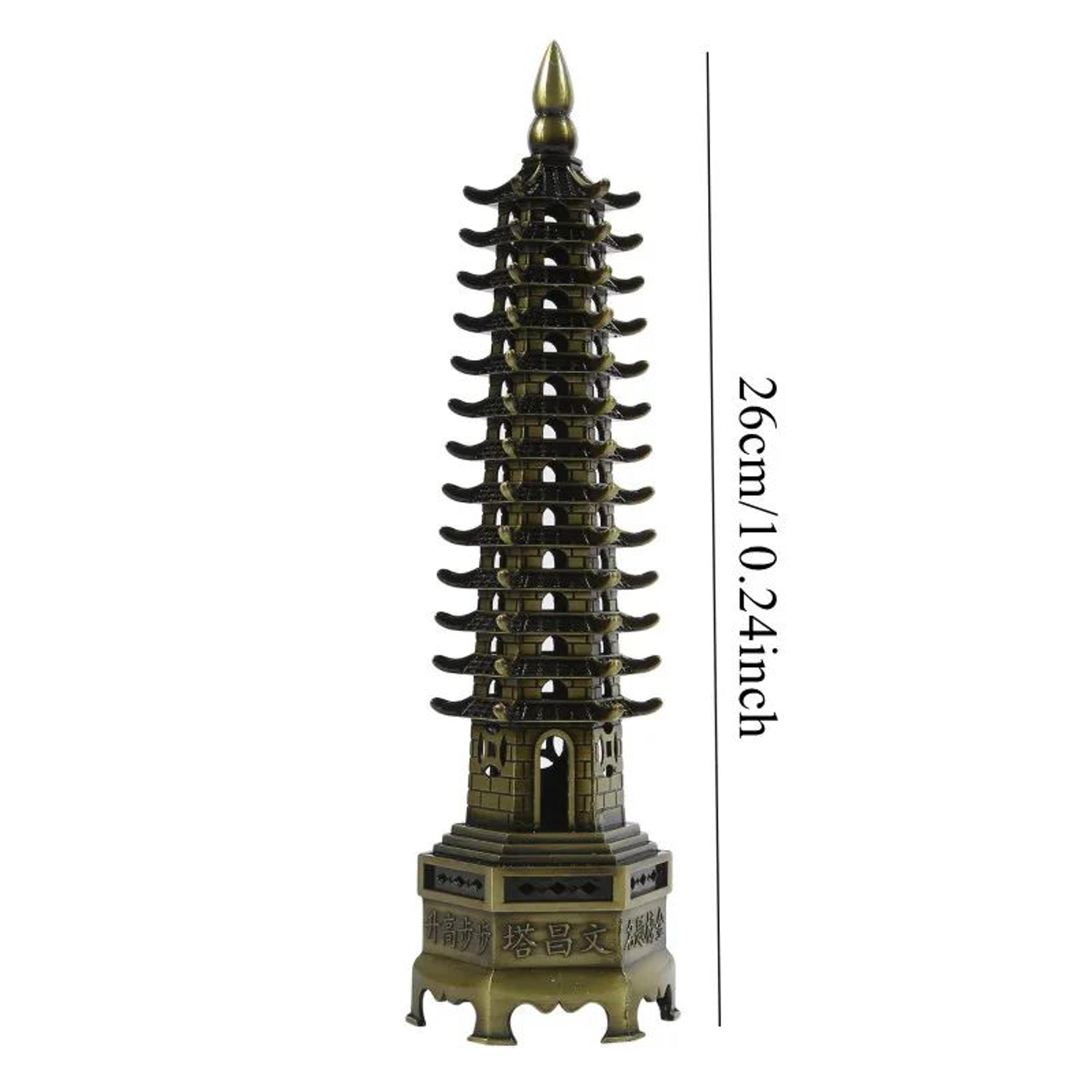 Wenchang Pagoda Feng Shui Tower Metal Statue For Office Desk Decor 10