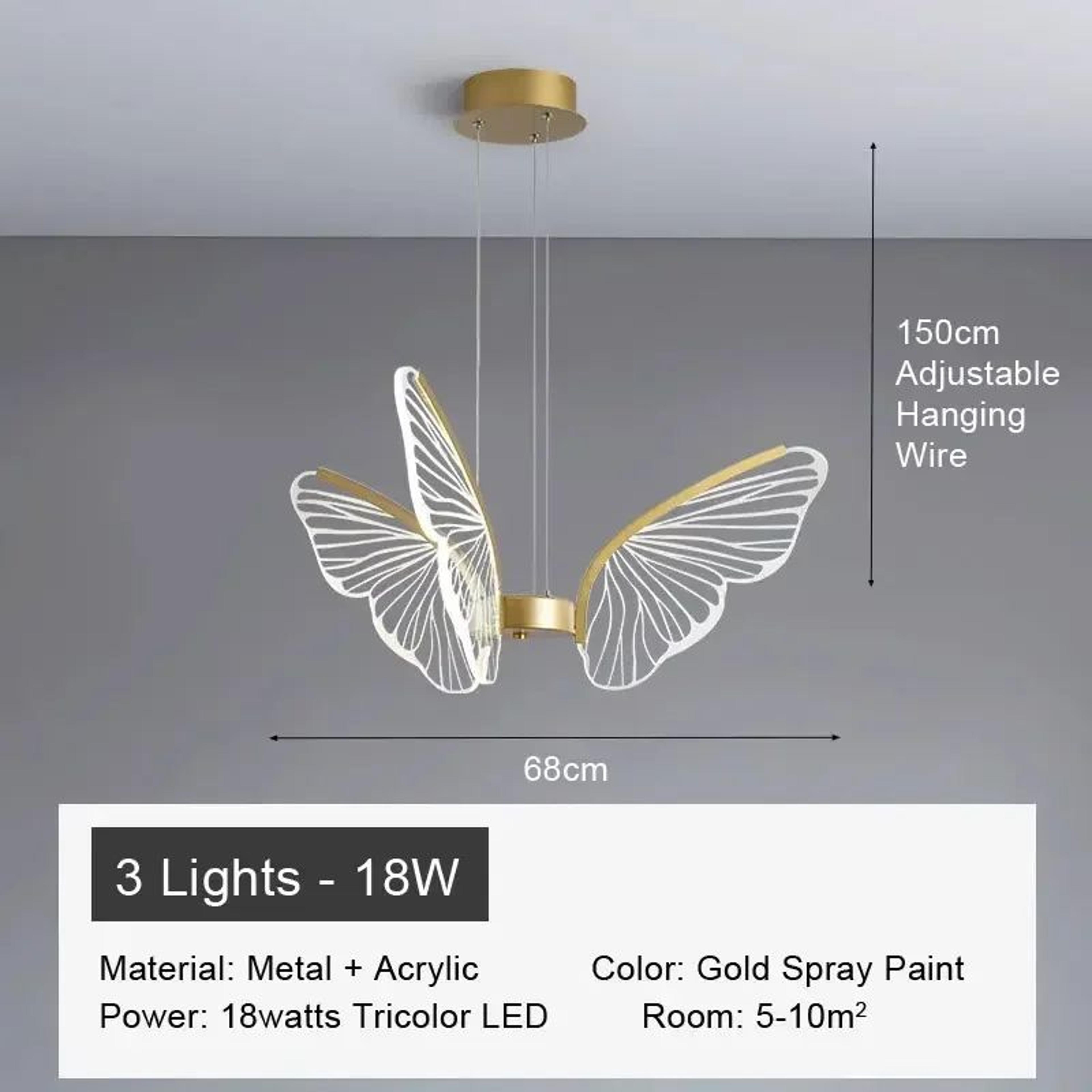 Aurora Butterfly Chandelier LED Acrylic Pendant Light For Bedroom Living Room  Kitchen Island 9