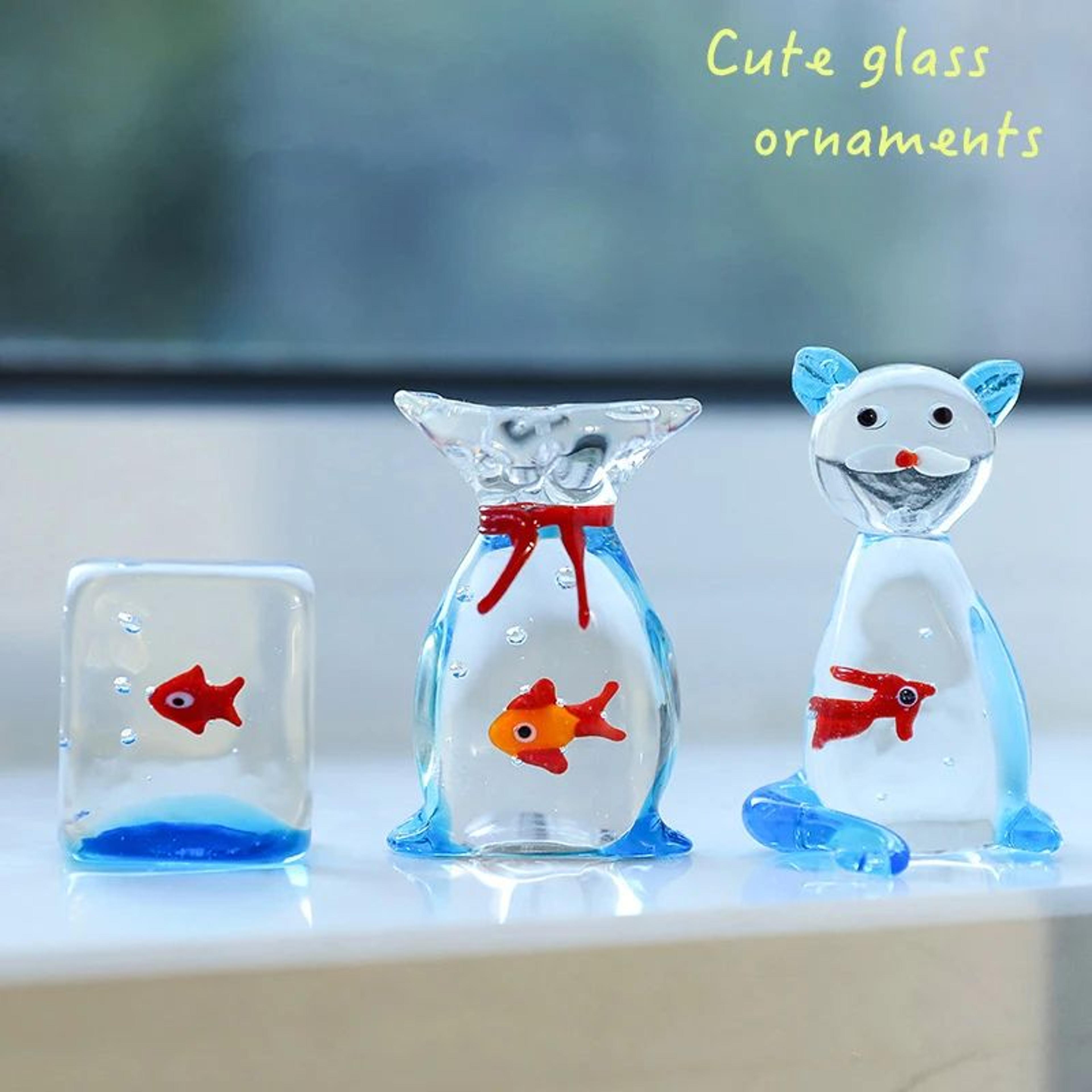 Handcrafted Glass Fish Figurine  Mini Pocket Ornament For Elegant Desk Decor 2