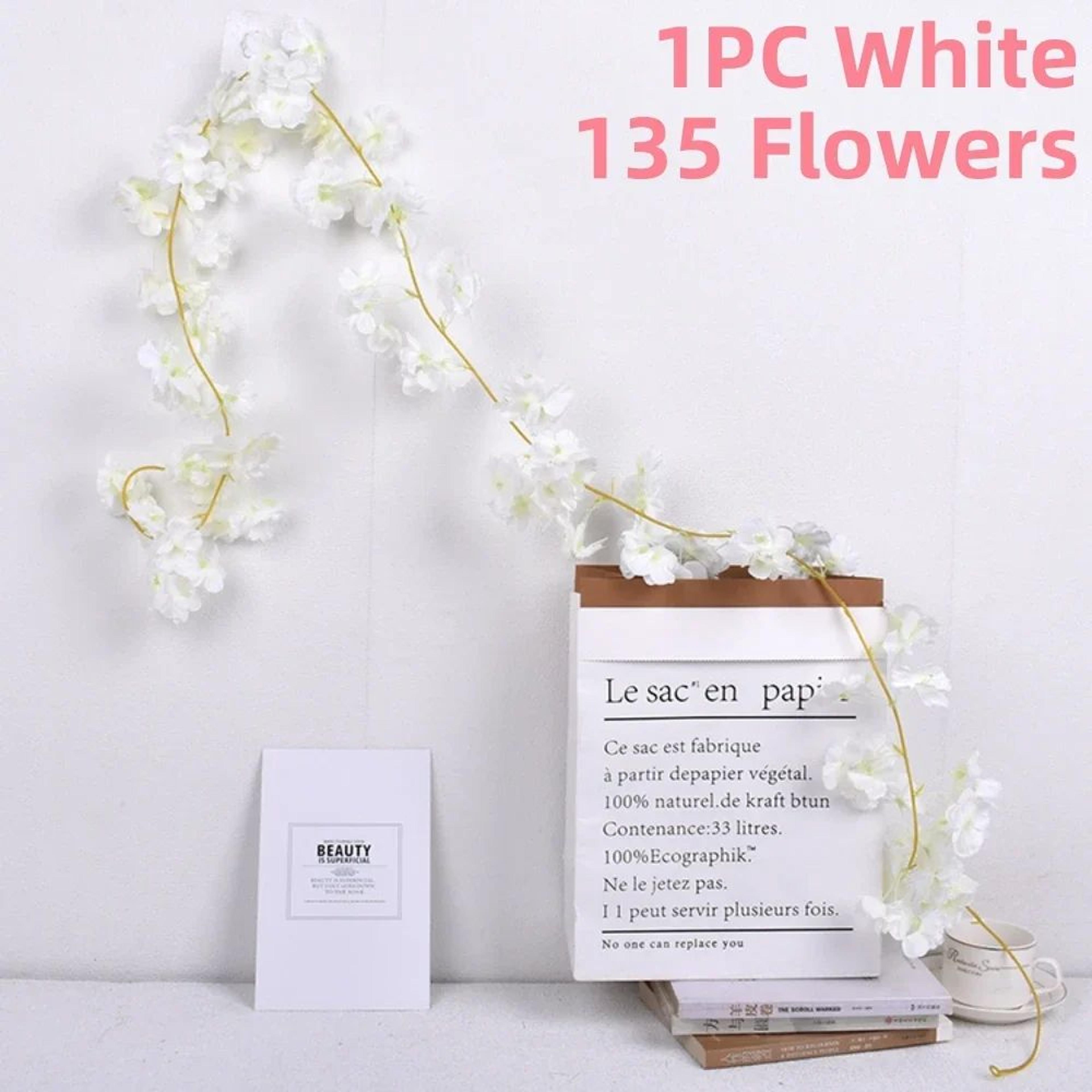 180cm Artificial Cherry Blossom Garland Silk Sakura Flower Vine For Wedding Arch And Home Decor 8
