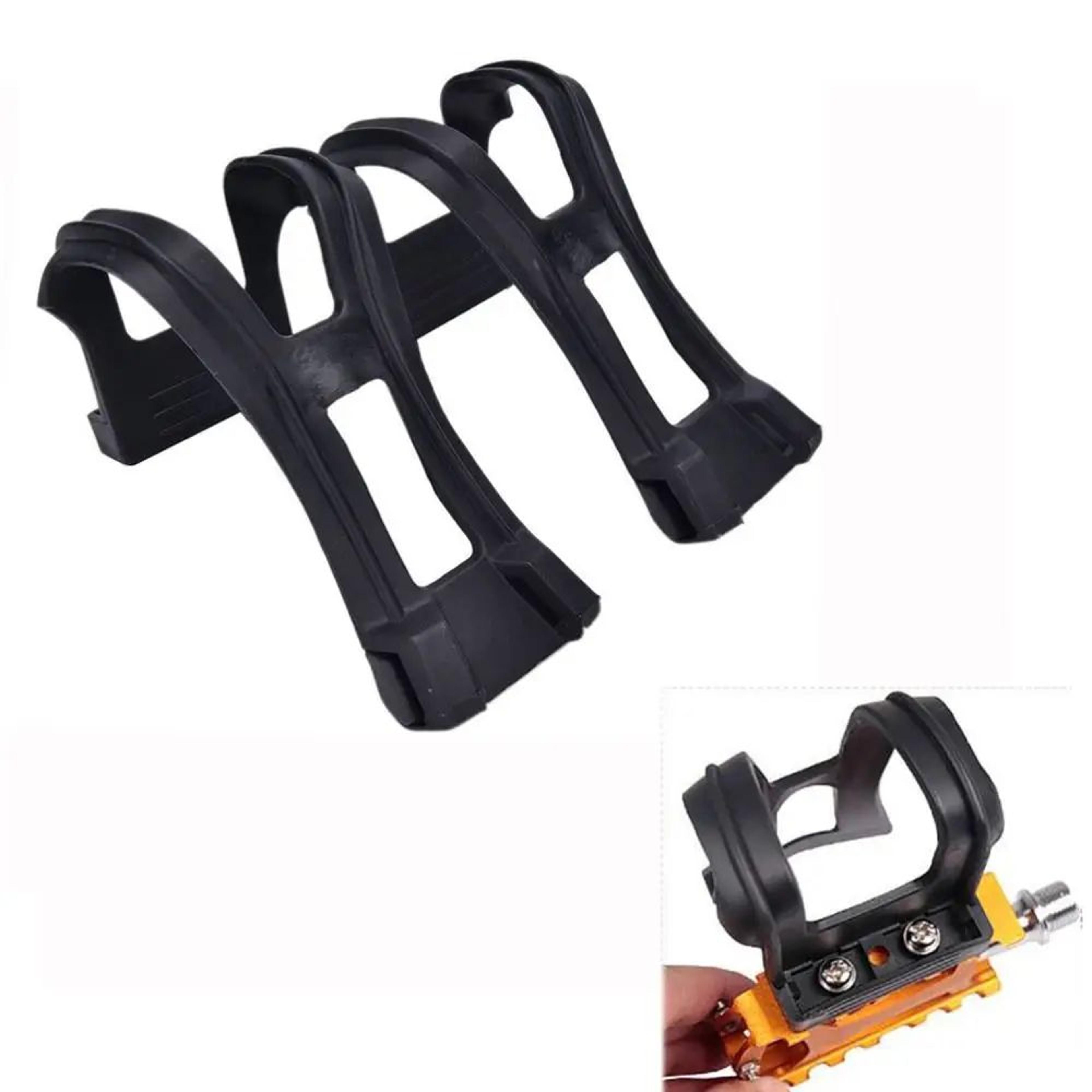 SecureRide Bike Pedal Toe Clips  Adjustable Cycling Pedal Straps 4
