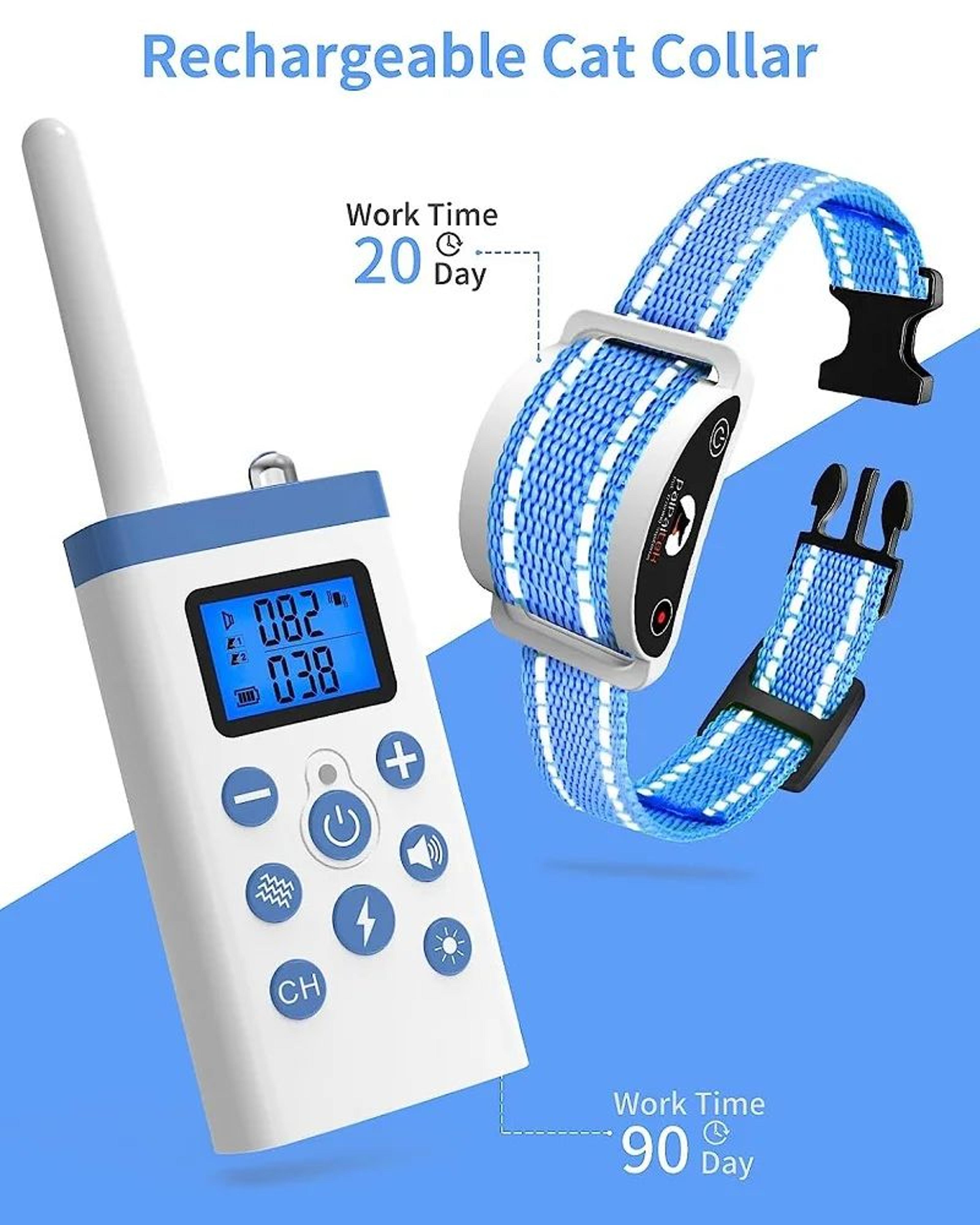 PaiPaitek Smart Cat Training Collar With Remote  Automatic AntiMeow Control 3