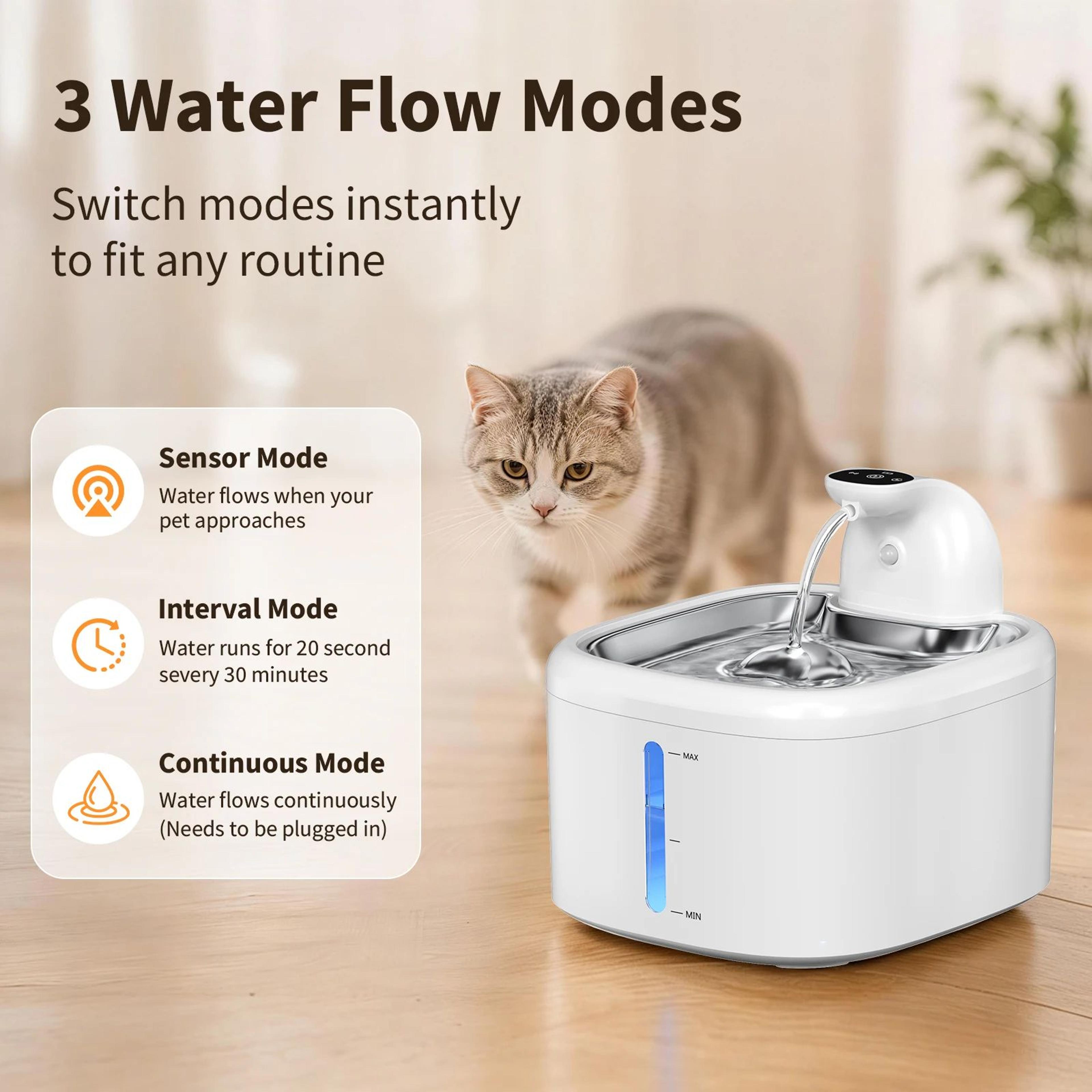 35L Wireless Cat Water Fountain With Motion Sensor And Stainless Steel Tray 1