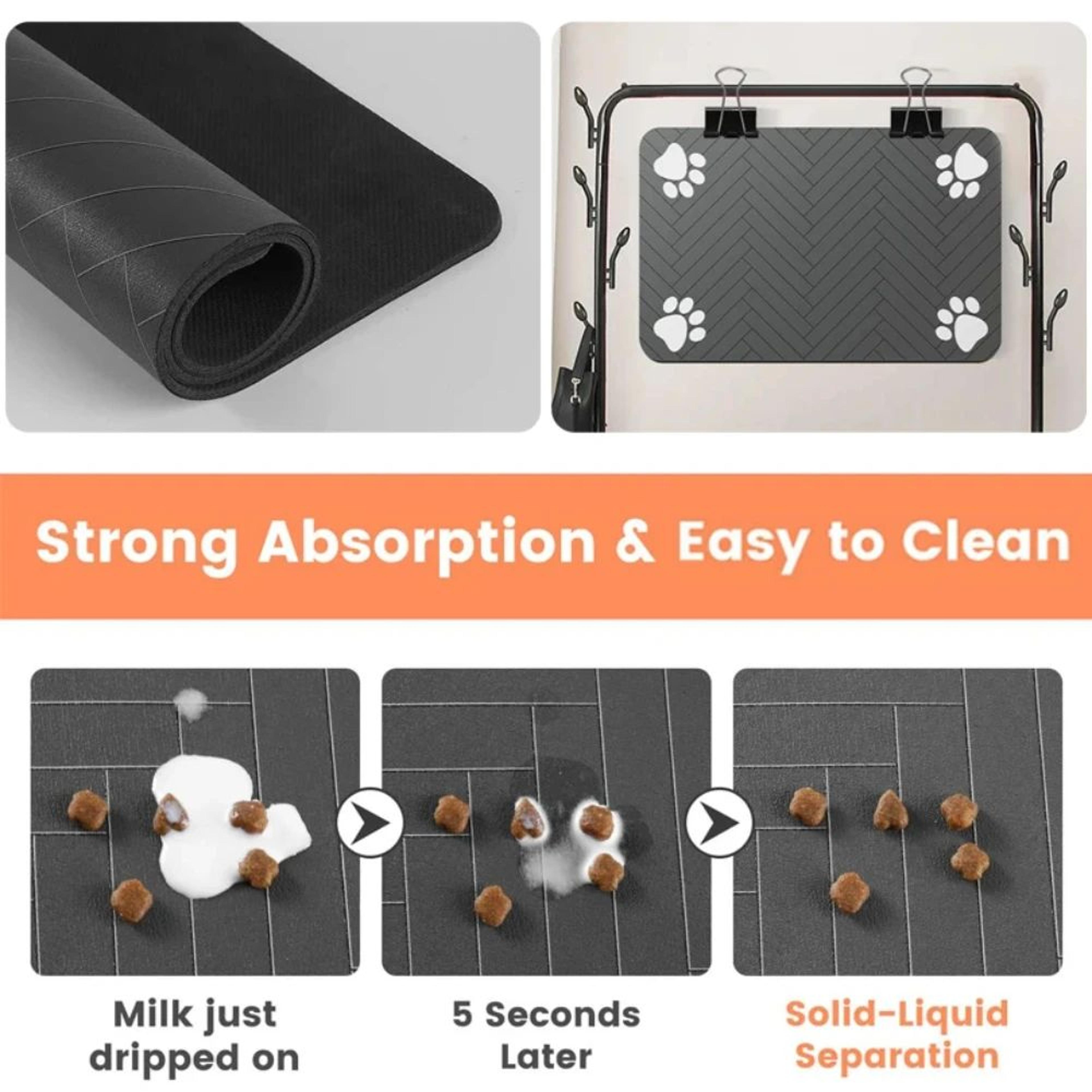 QuickDry Pet Feeding Mat For Dogs And Cats  Absorbent Waterproof Bowl Placemat 3