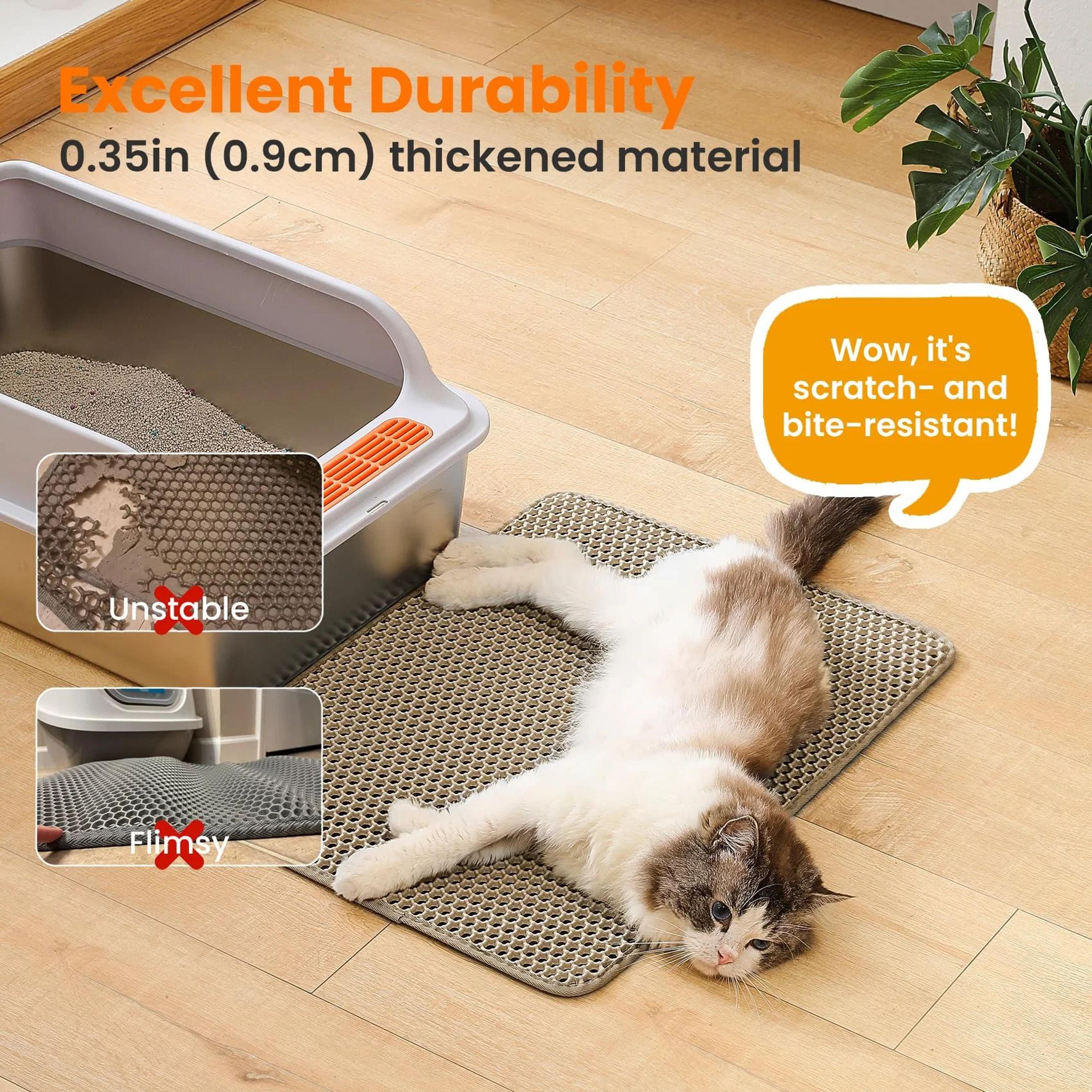 Large Honeycomb Cat Litter Mat Waterproof Double Layer Litter Trapping Pad 5