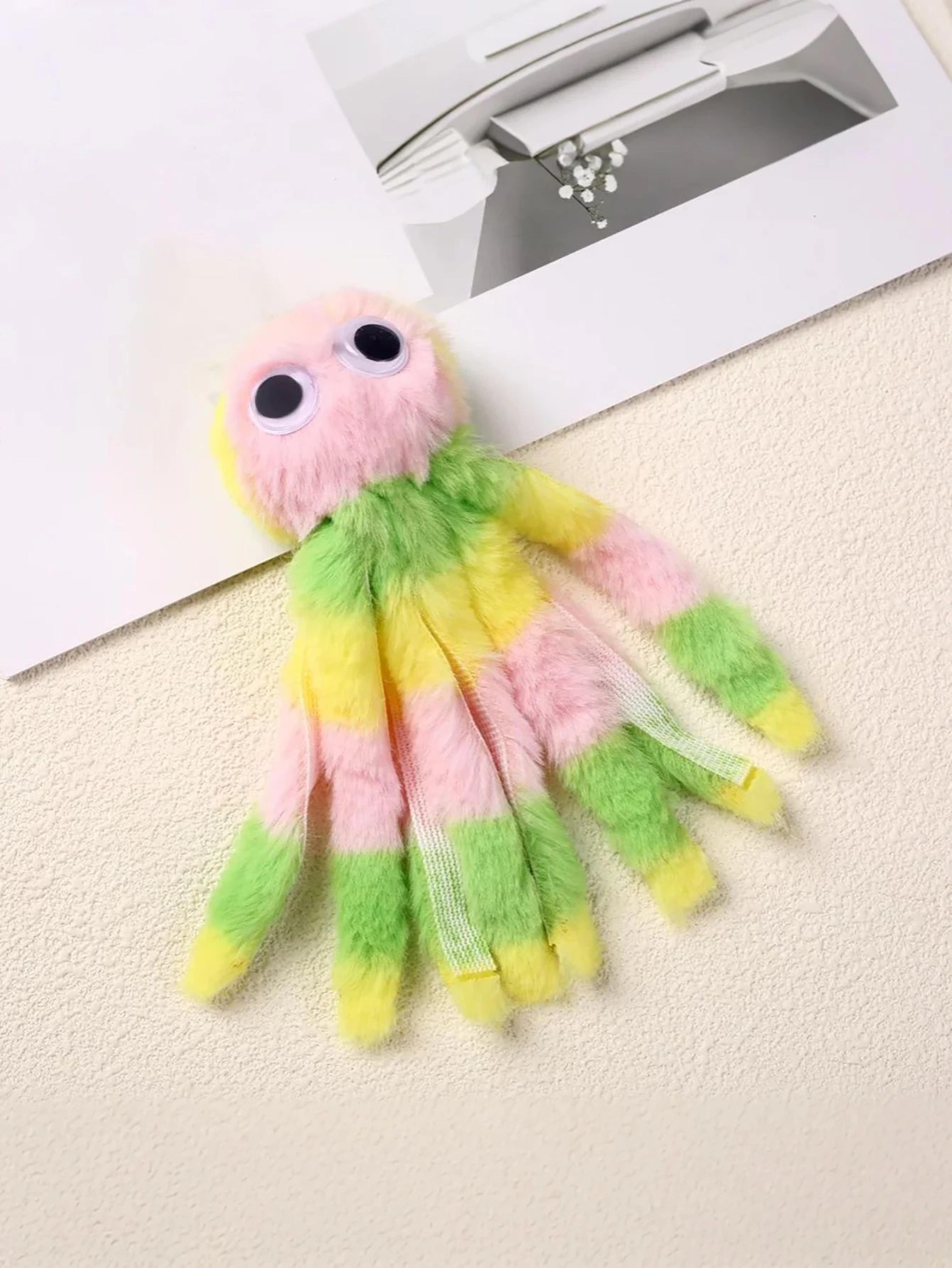 Playful Plush Octopus Cat Toy For Chew Kick And Teaser Wand Play 6