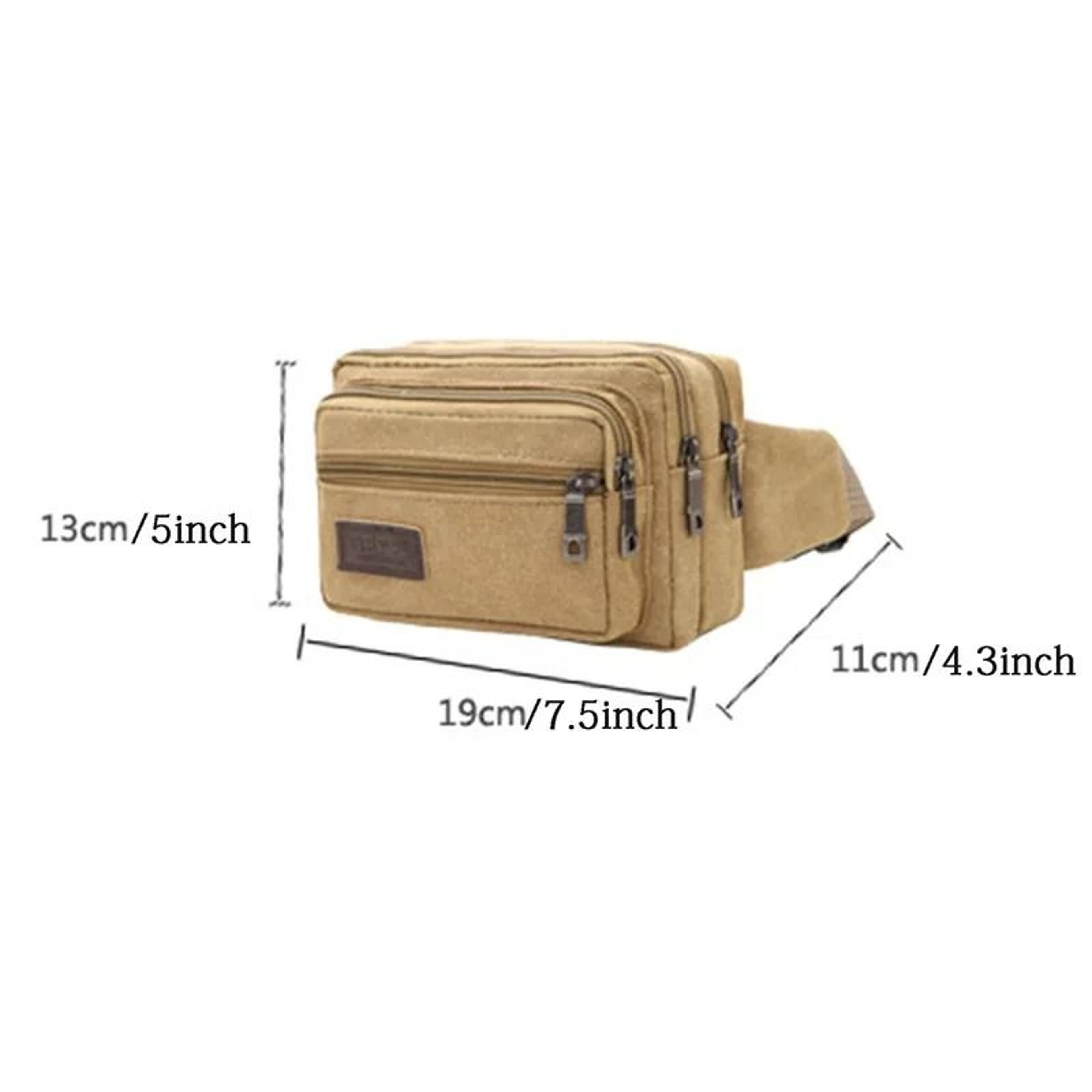 Rugged Canvas Waist Bag For Men  Durable Outdoor Sports Waist Pack With Large Capacity 4