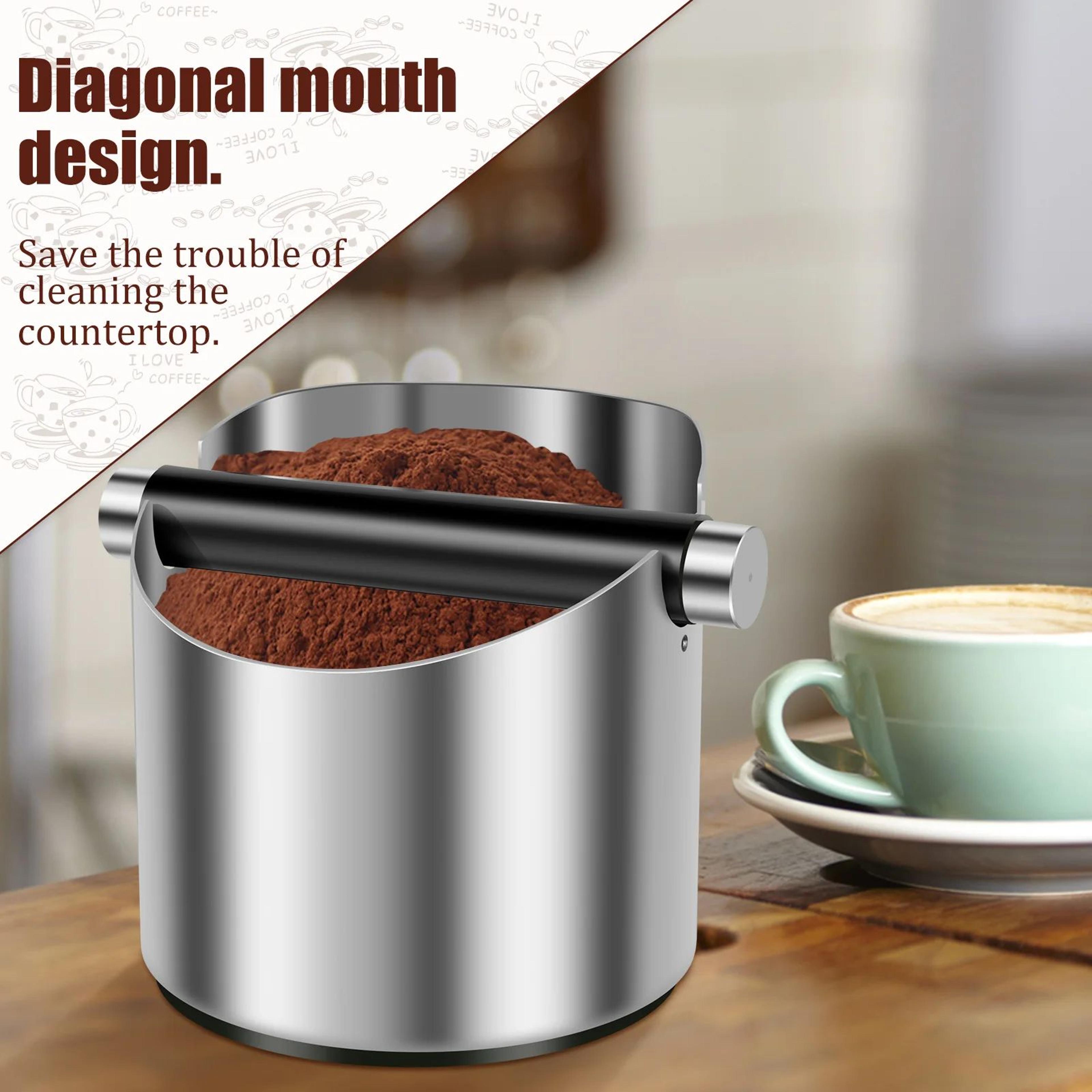 Coffee Knock Box Stainless Steel Espresso Grounds Bin For Home And Barista Use 4