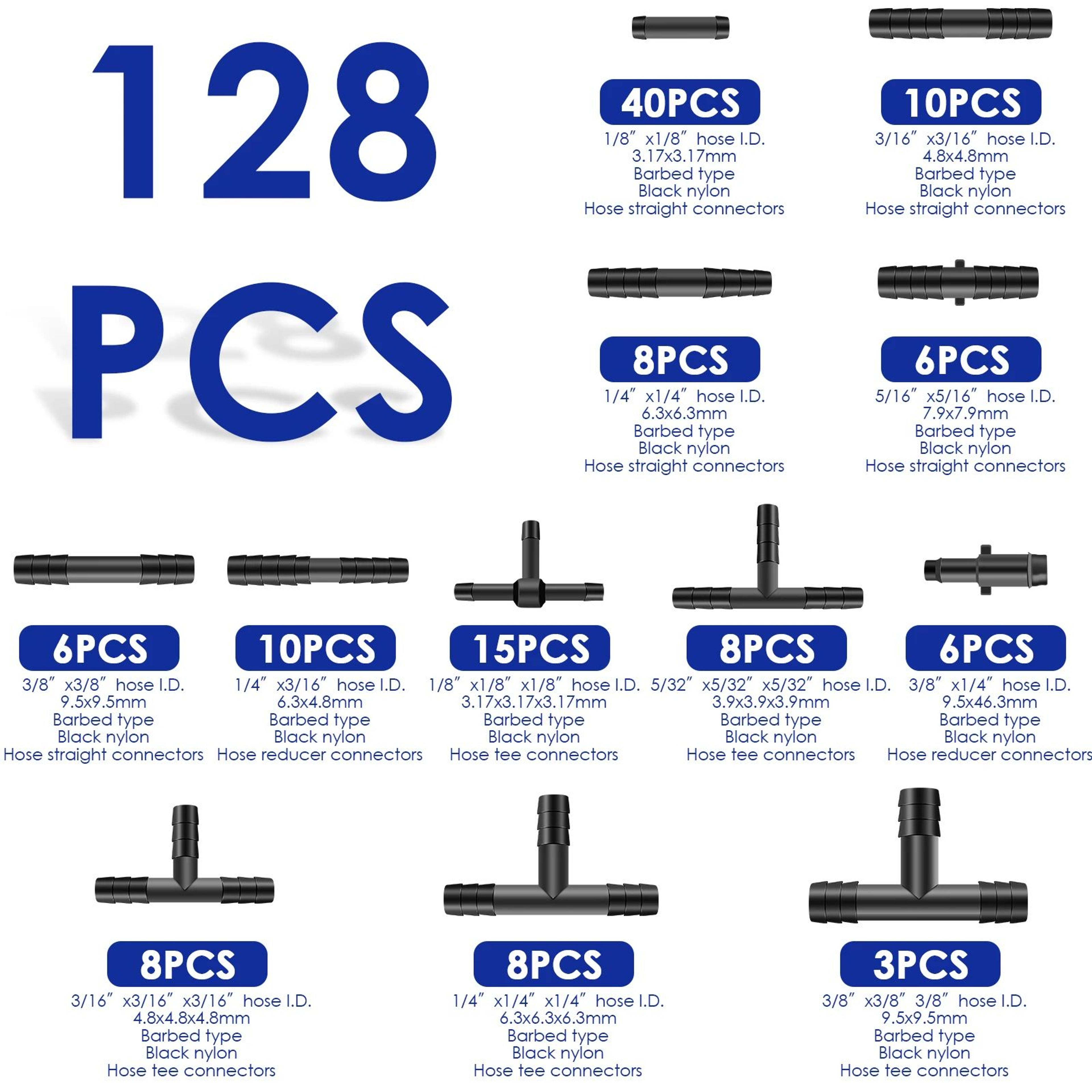 128 Piece Vacuum Hose Fittings Kit With Automotive Vacuum Connectors And Nylon Tubing Assortment 1