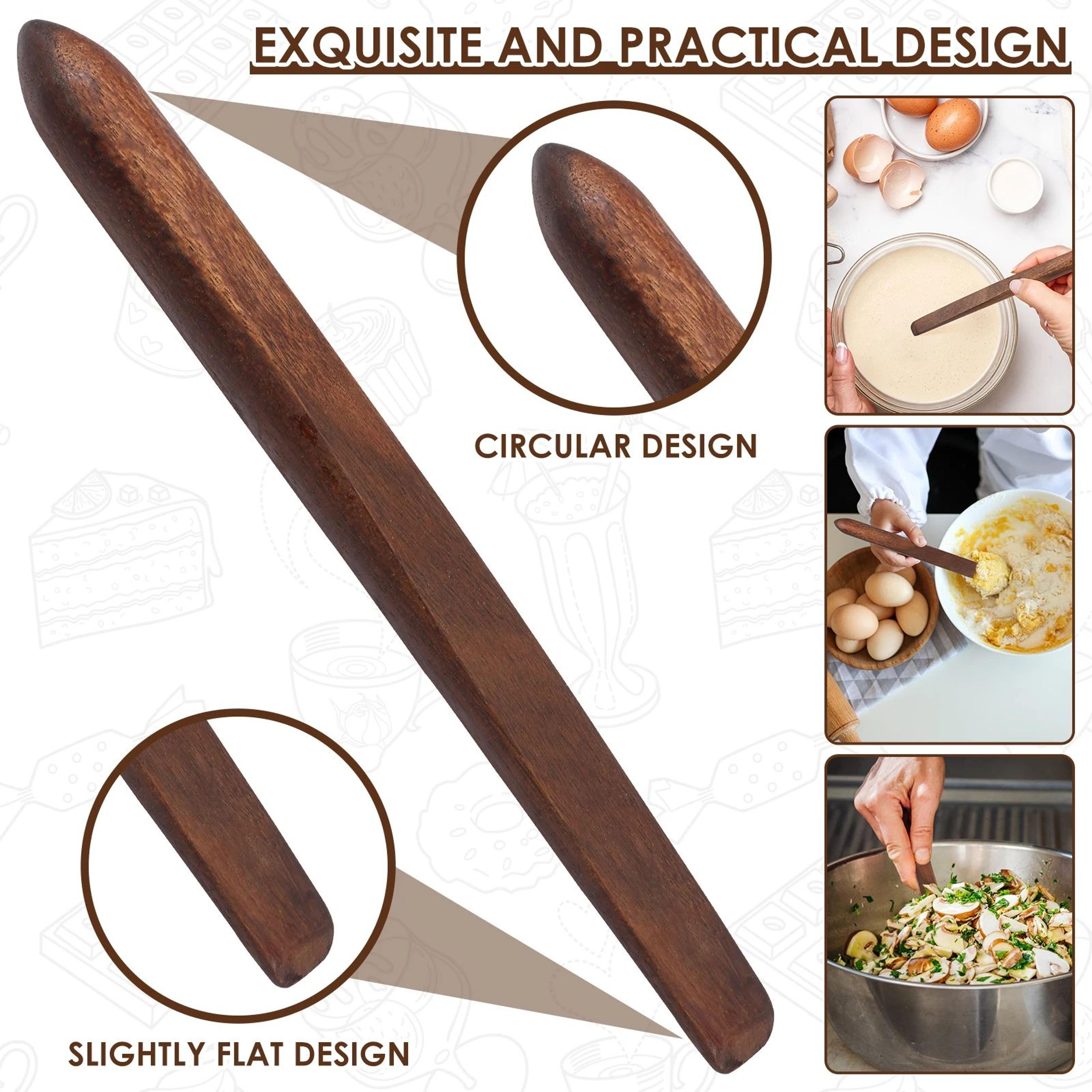 11 Inch Sourdough Bread Mixing Stick Acacia Wood Sourdough Spatula For Bread Baking 4