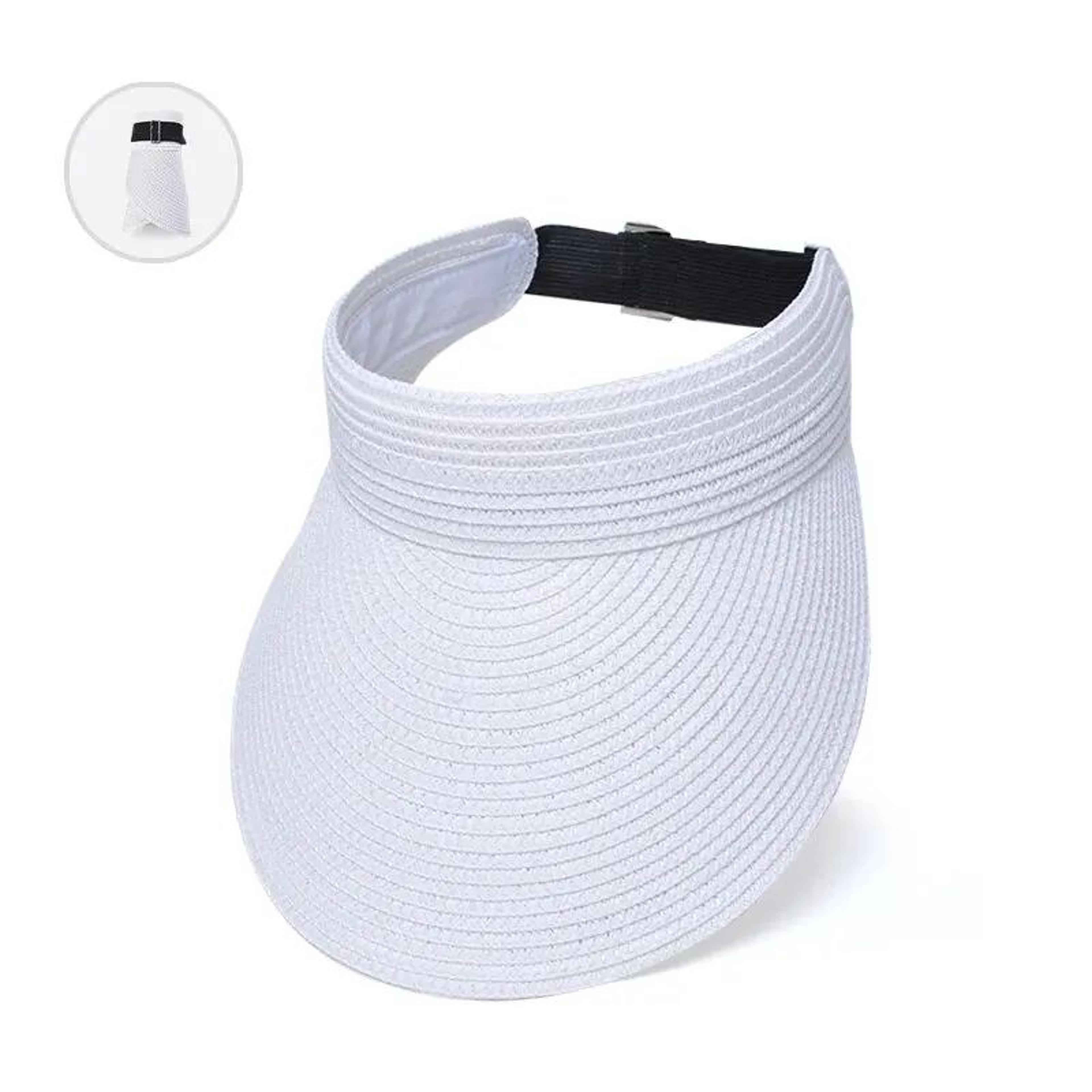 Summer Straw Sun Hat Wide Brim Open Top Visor For Women 6