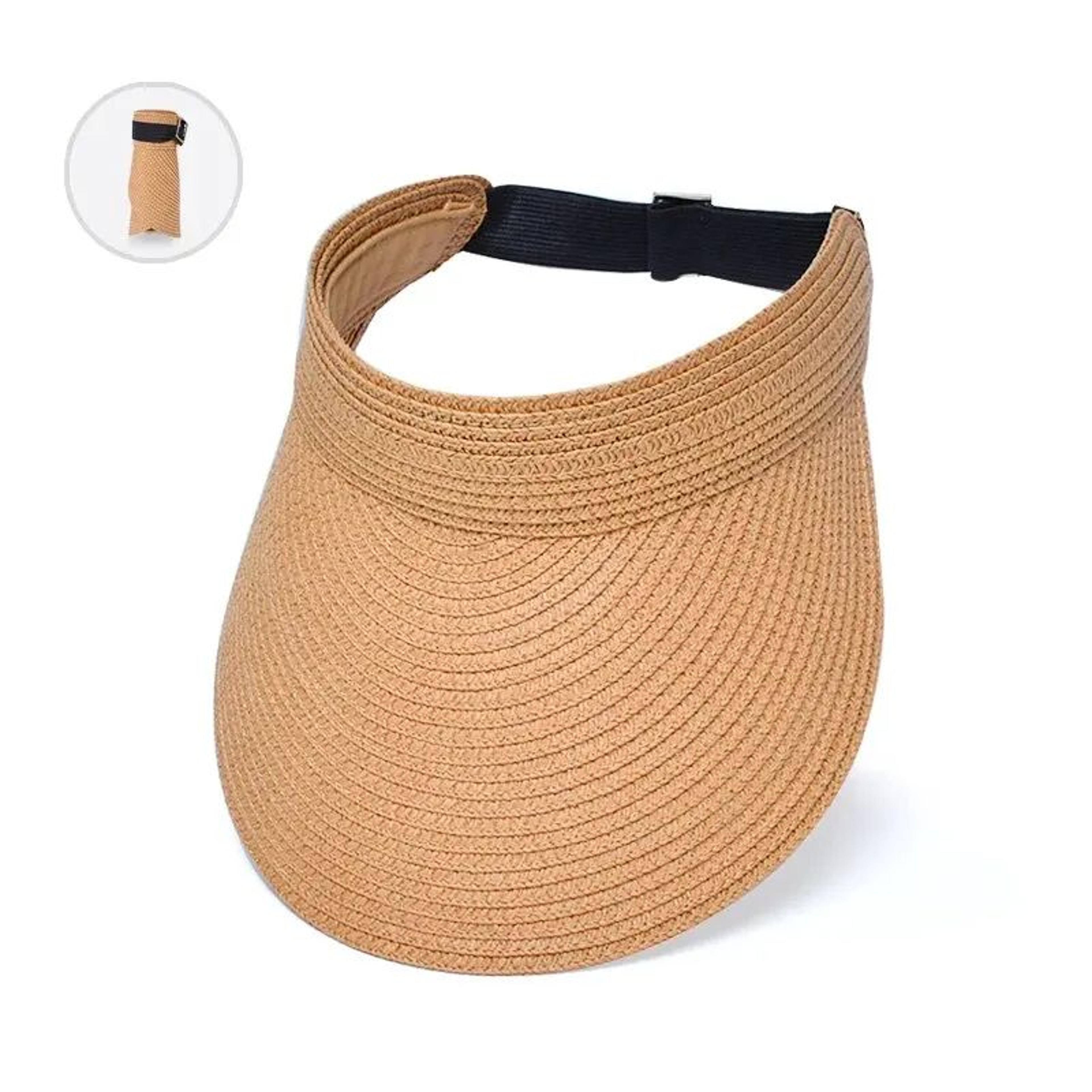 Summer Straw Sun Hat Wide Brim Open Top Visor For Women 9