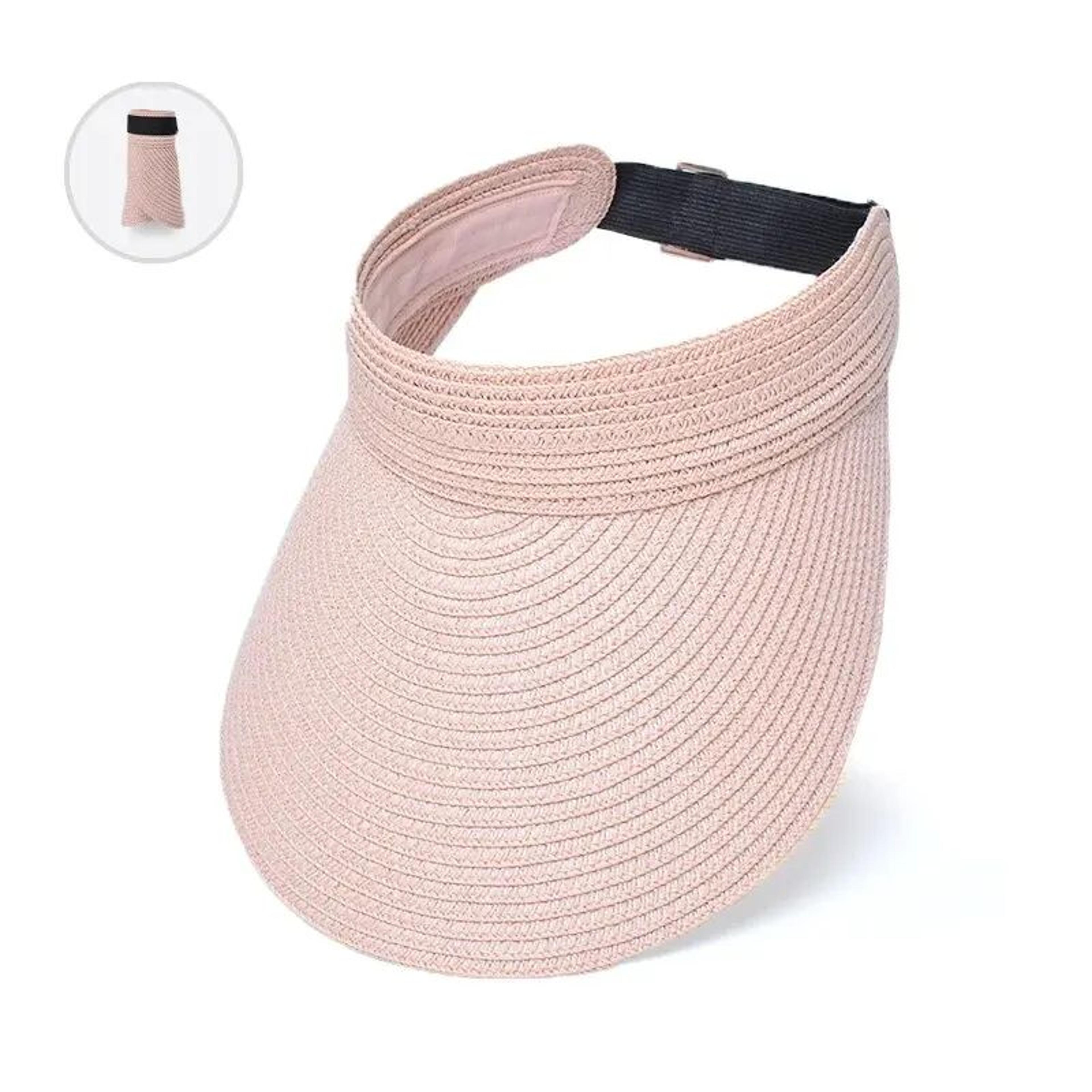 Summer Straw Sun Hat Wide Brim Open Top Visor For Women 10