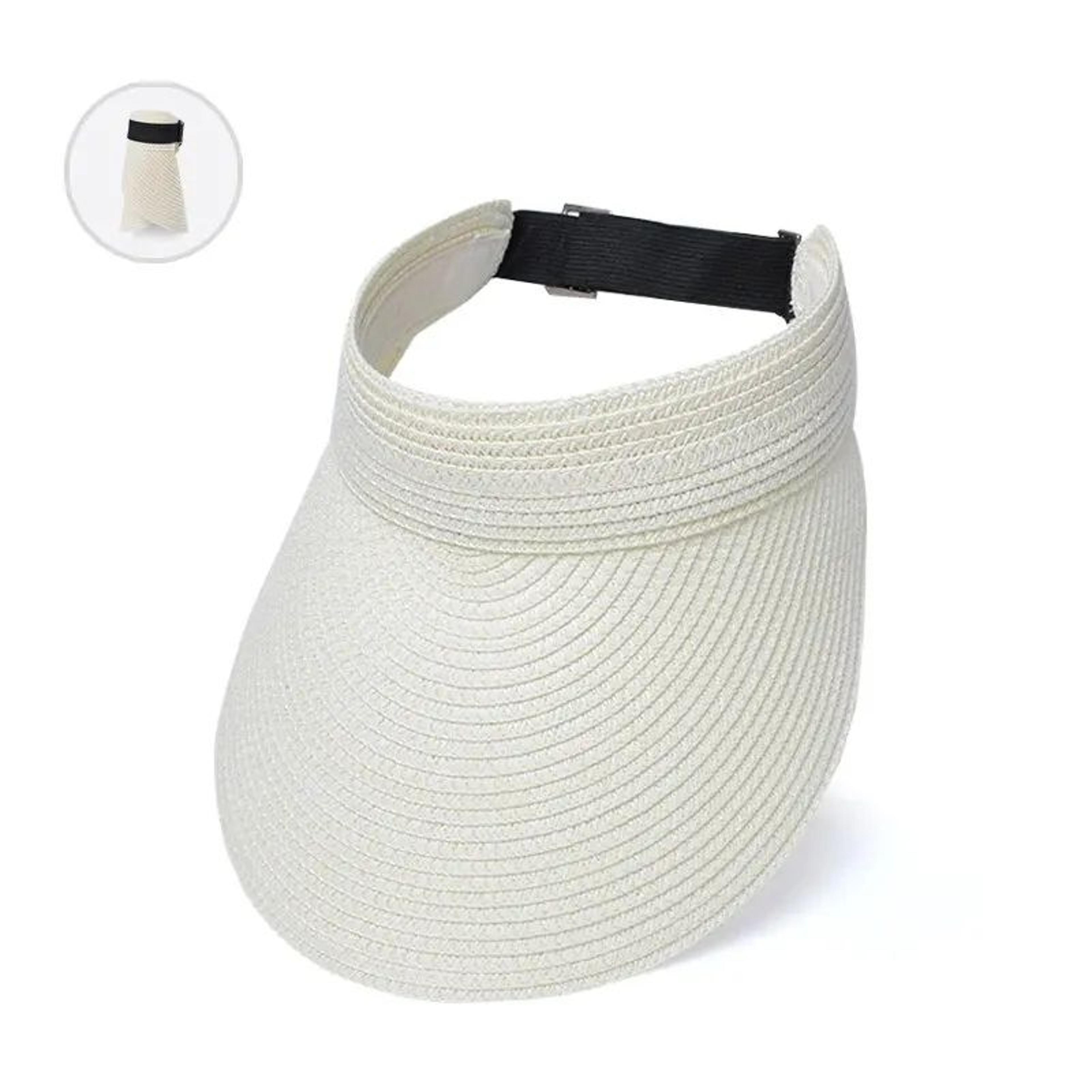 Summer Straw Sun Hat Wide Brim Open Top Visor For Women 12