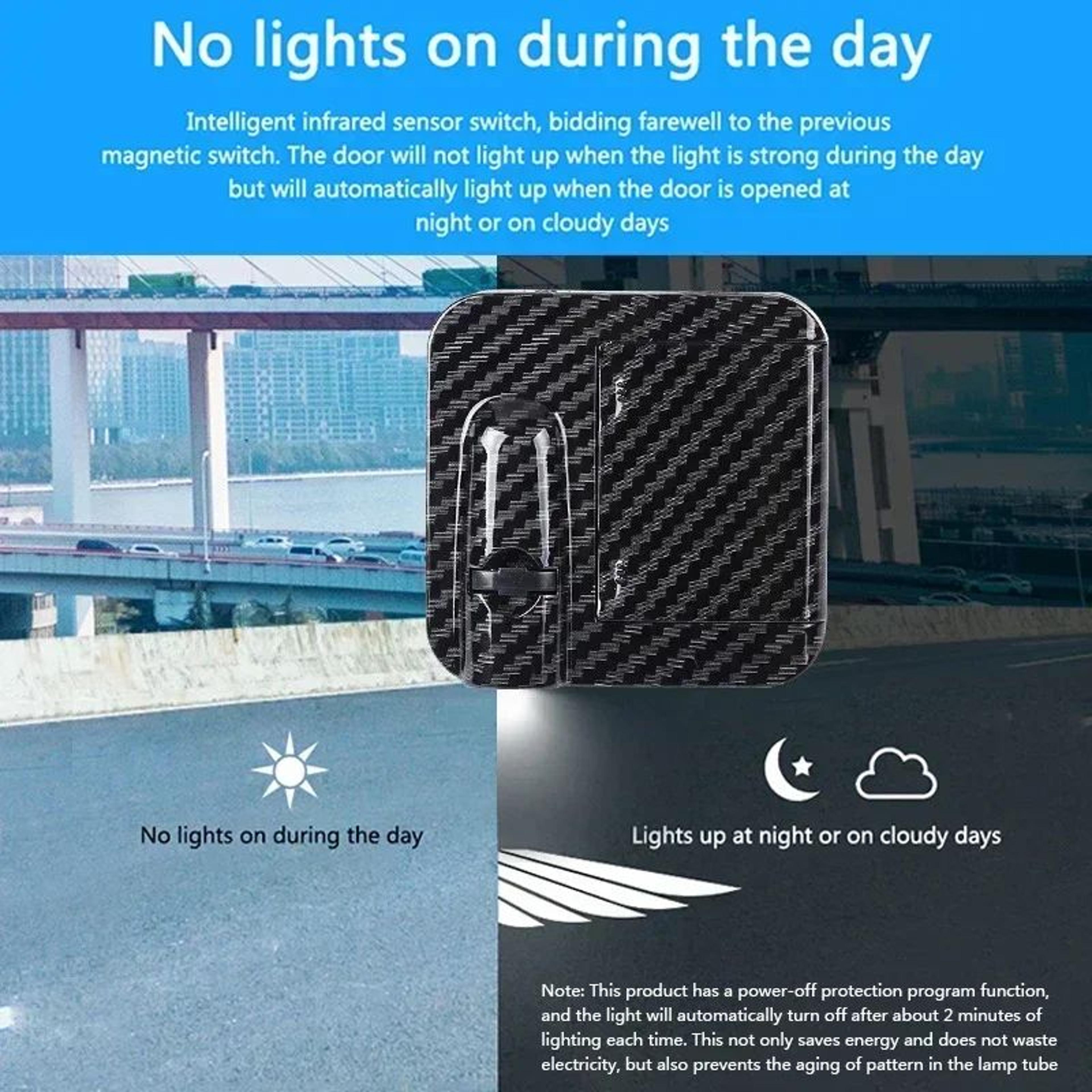 Wireless Car Door Projector Lights LED Welcome Light Battery Powered No Wiring 2 Or 4 Pack 3