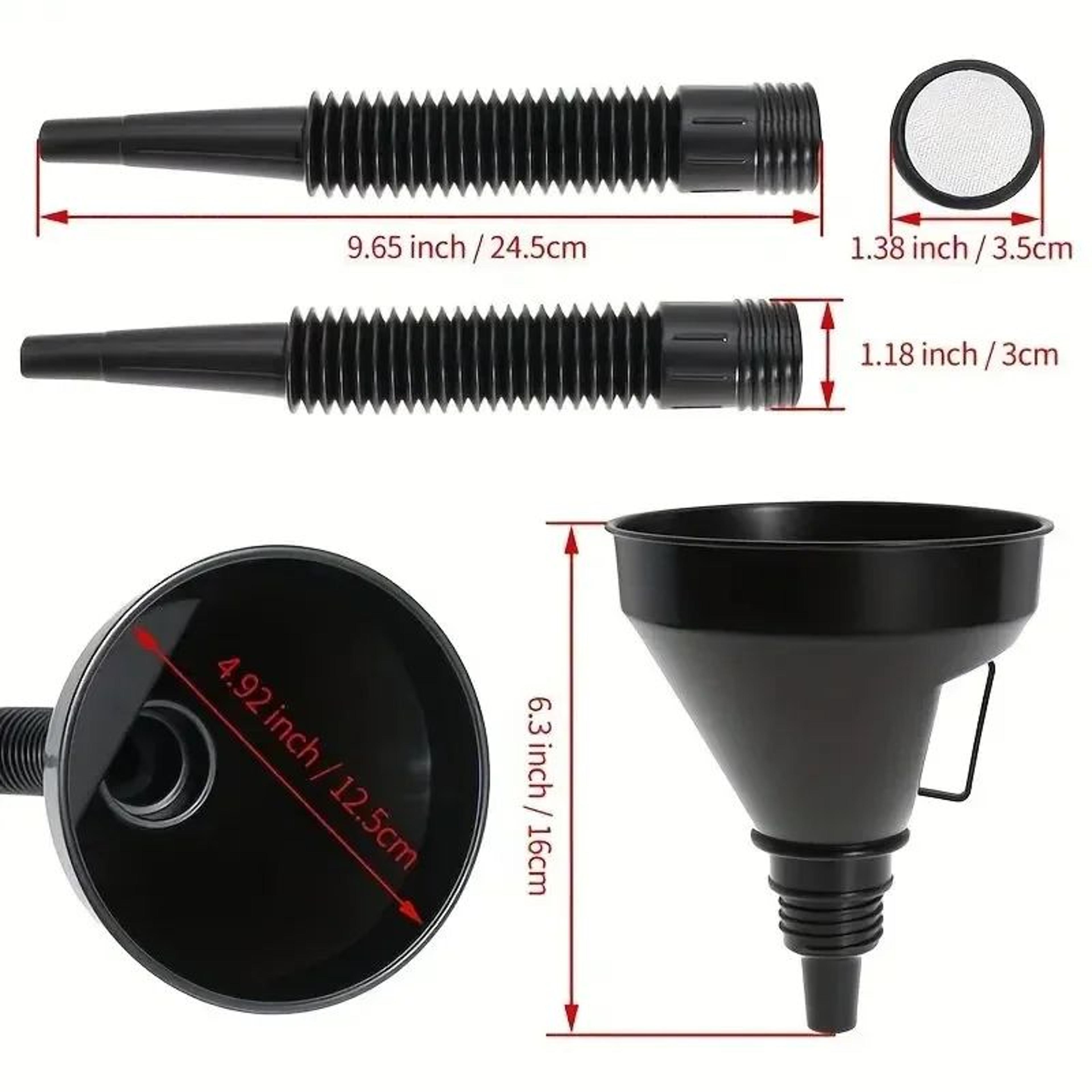 Portable Car Fuel Funnel With Long Nozzle Wide Mouth Refueling Funnel For Cars And Motorcycles 1