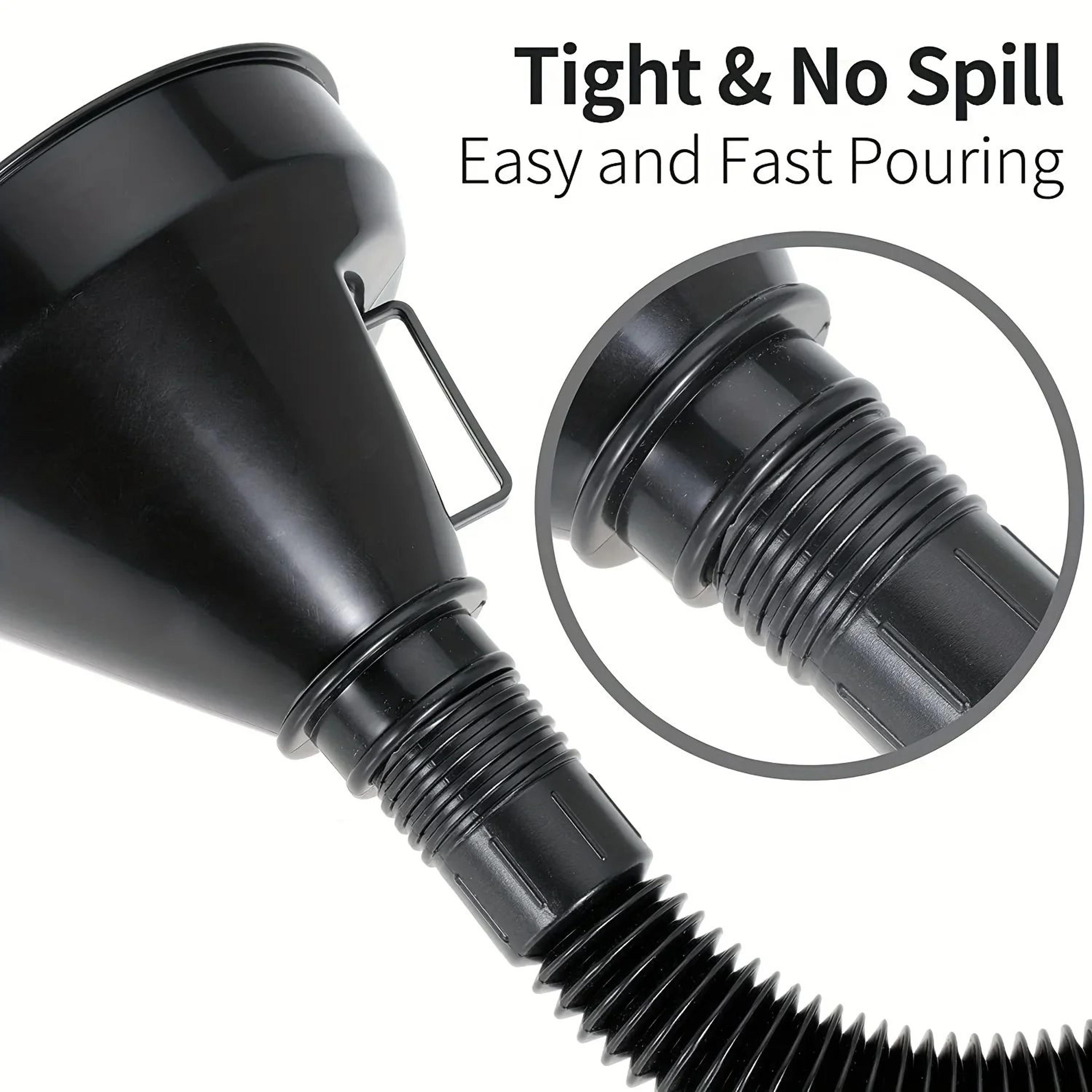 Portable Car Fuel Funnel With Long Nozzle Wide Mouth Refueling Funnel For Cars And Motorcycles 2