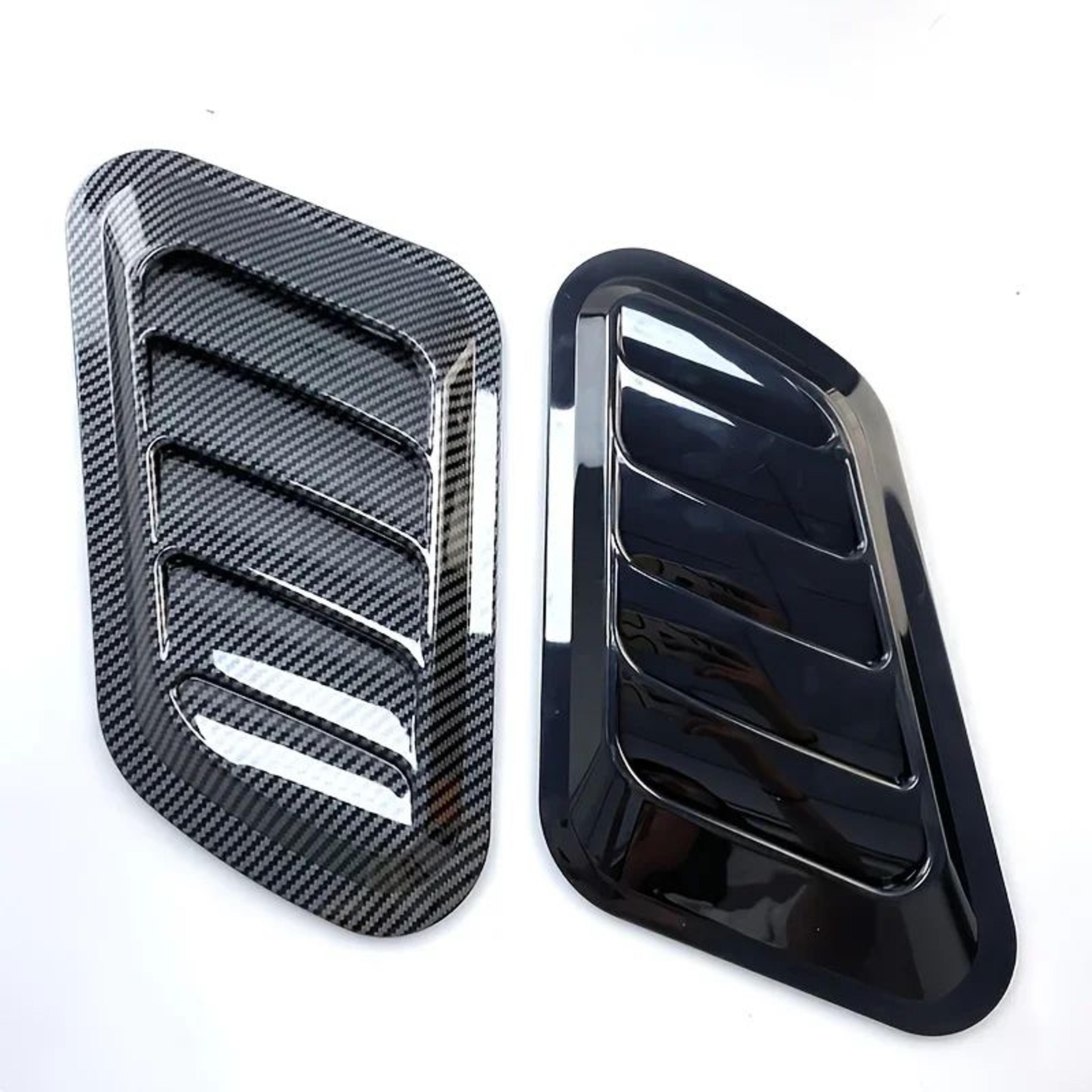 2PCS Car Decorative Air Vents Carbon Fiber Style Fake Hood Vent Universal Exterior Trim 2