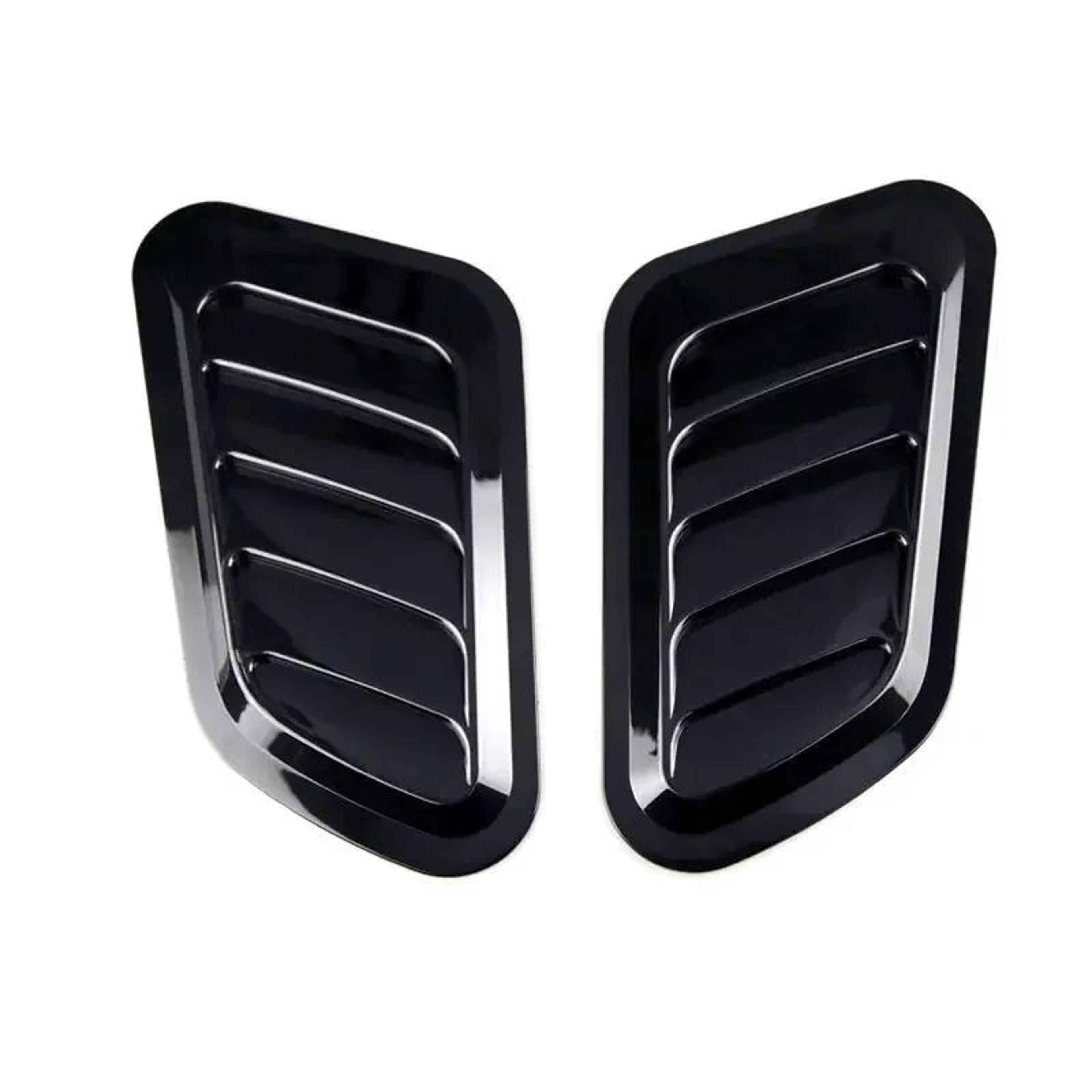 2PCS Car Decorative Air Vents Carbon Fiber Style Fake Hood Vent Universal Exterior Trim 4