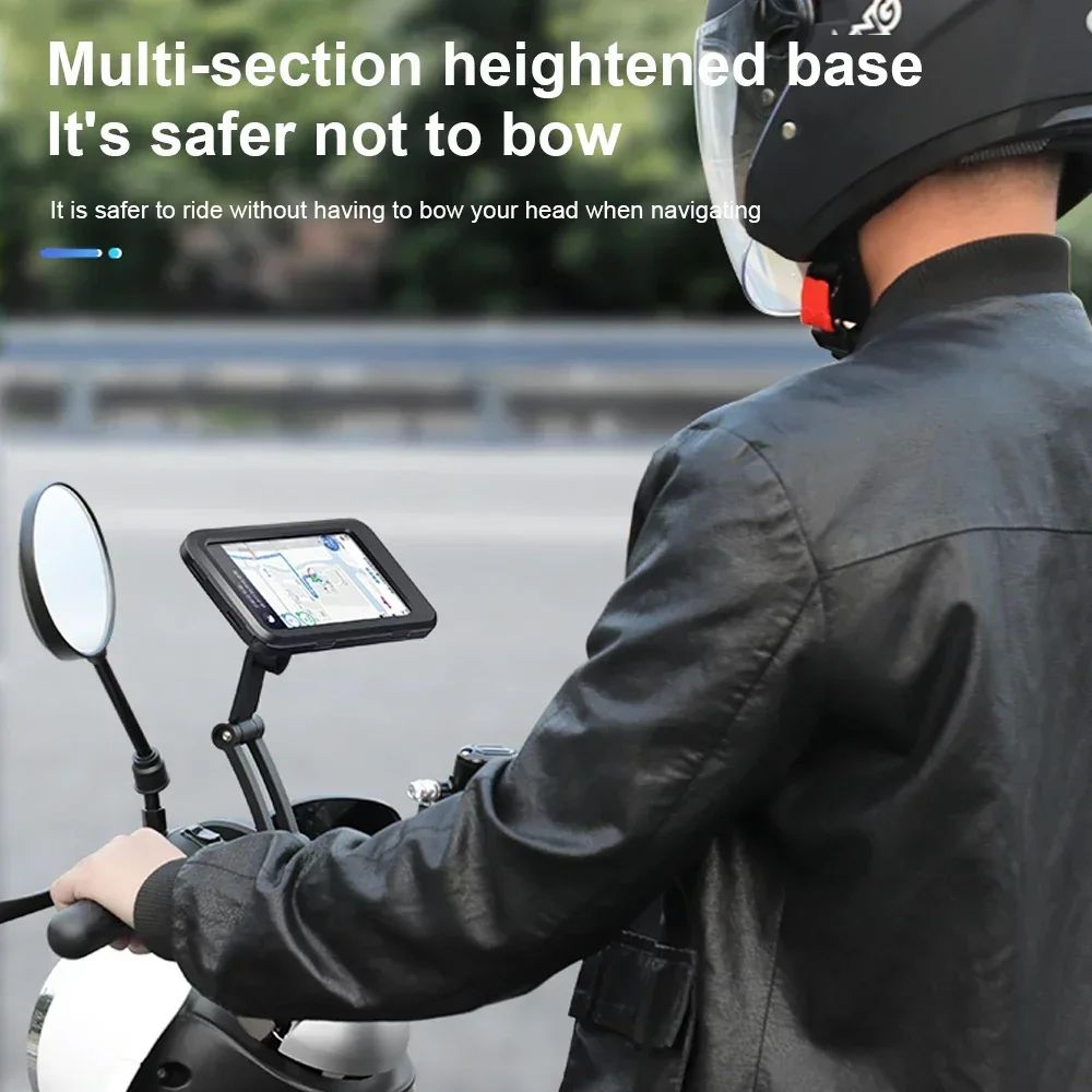 Universal Waterproof Motorcycle Phone Holder With 360 Degree Rotation For Bike GPS Navigation 5