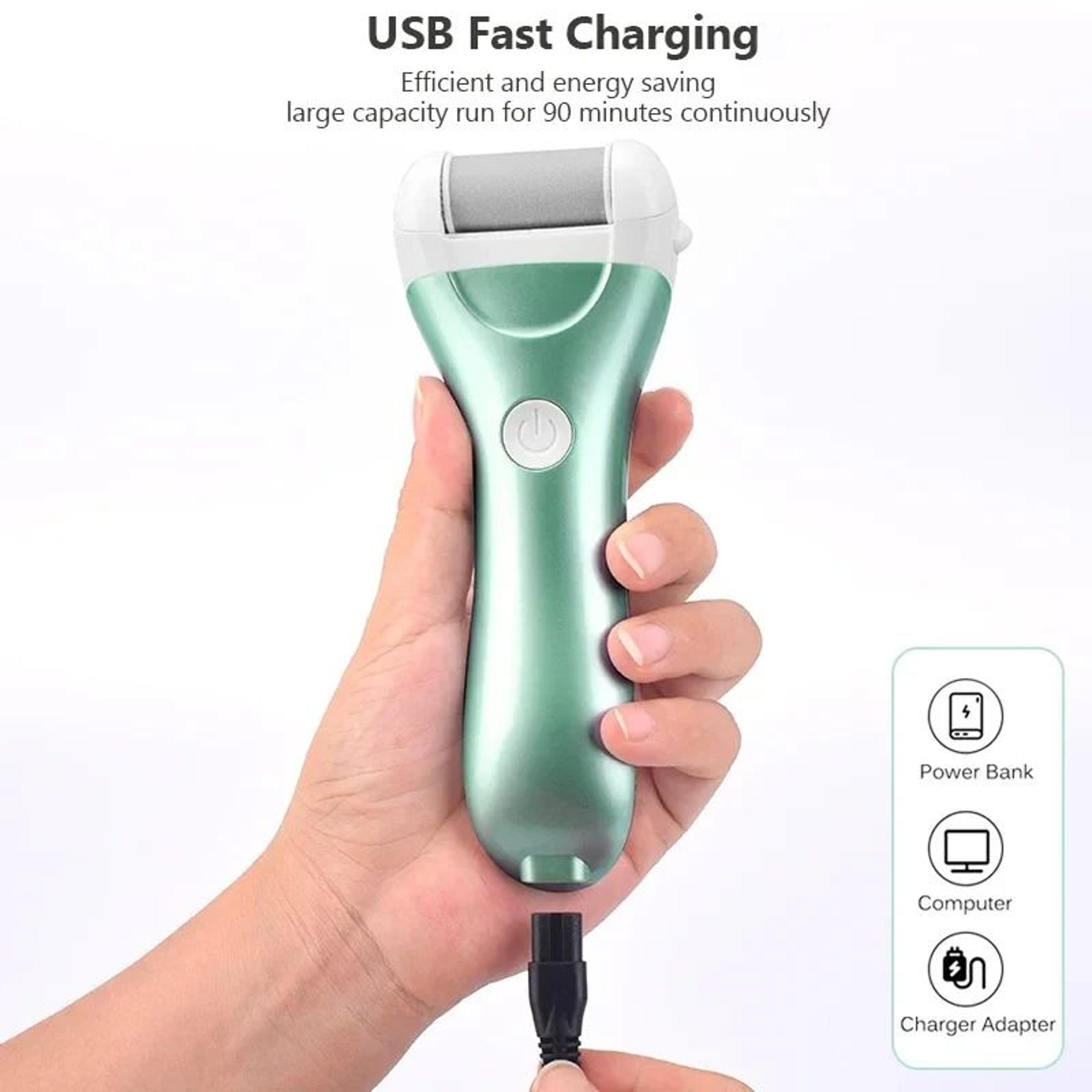 Rechargeable Electric Foot File Callus Remover Pedicure Tool With LED Power Display And 3 Roller He 5