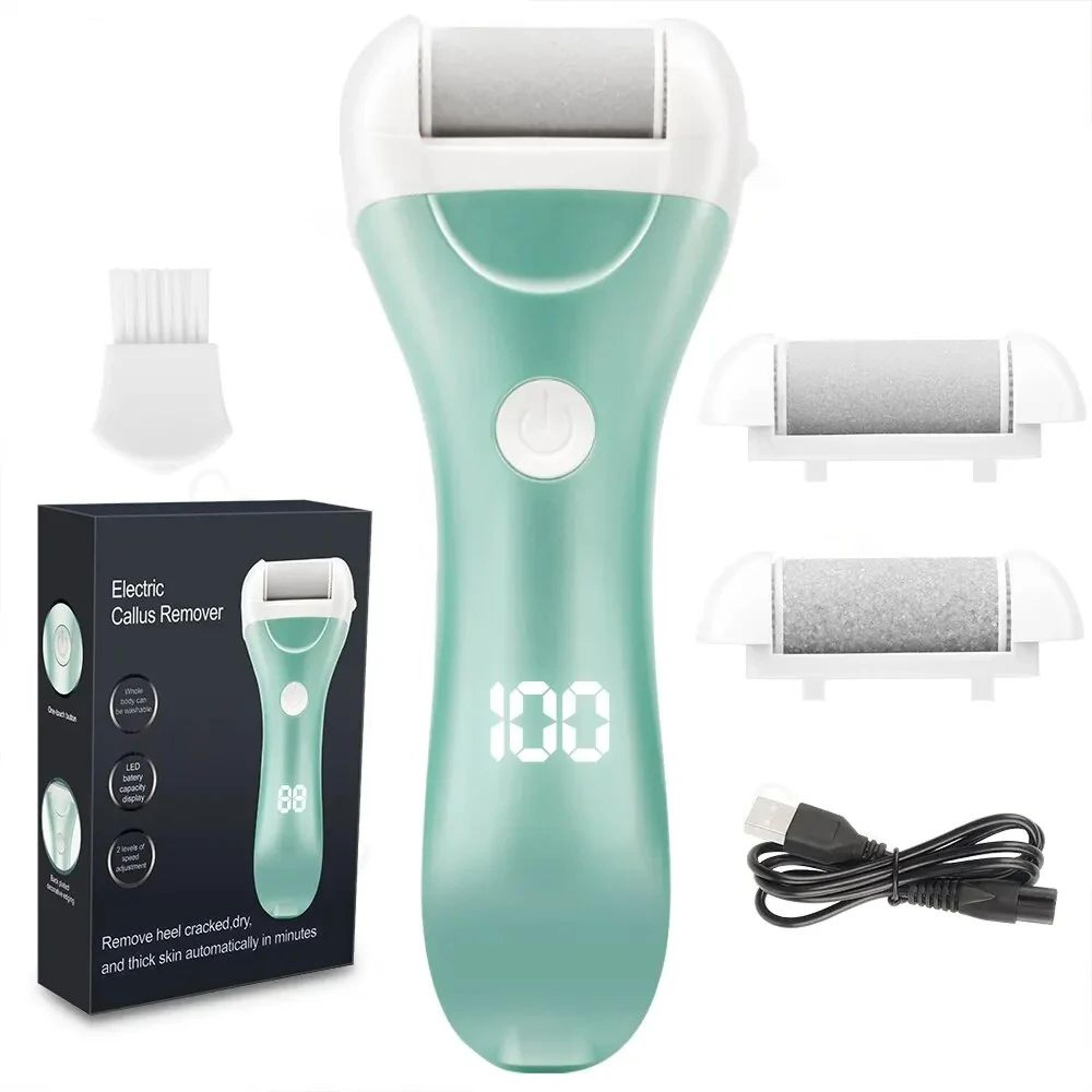 Rechargeable Electric Foot File Callus Remover Pedicure Tool With LED Power Display And 3 Roller He 7
