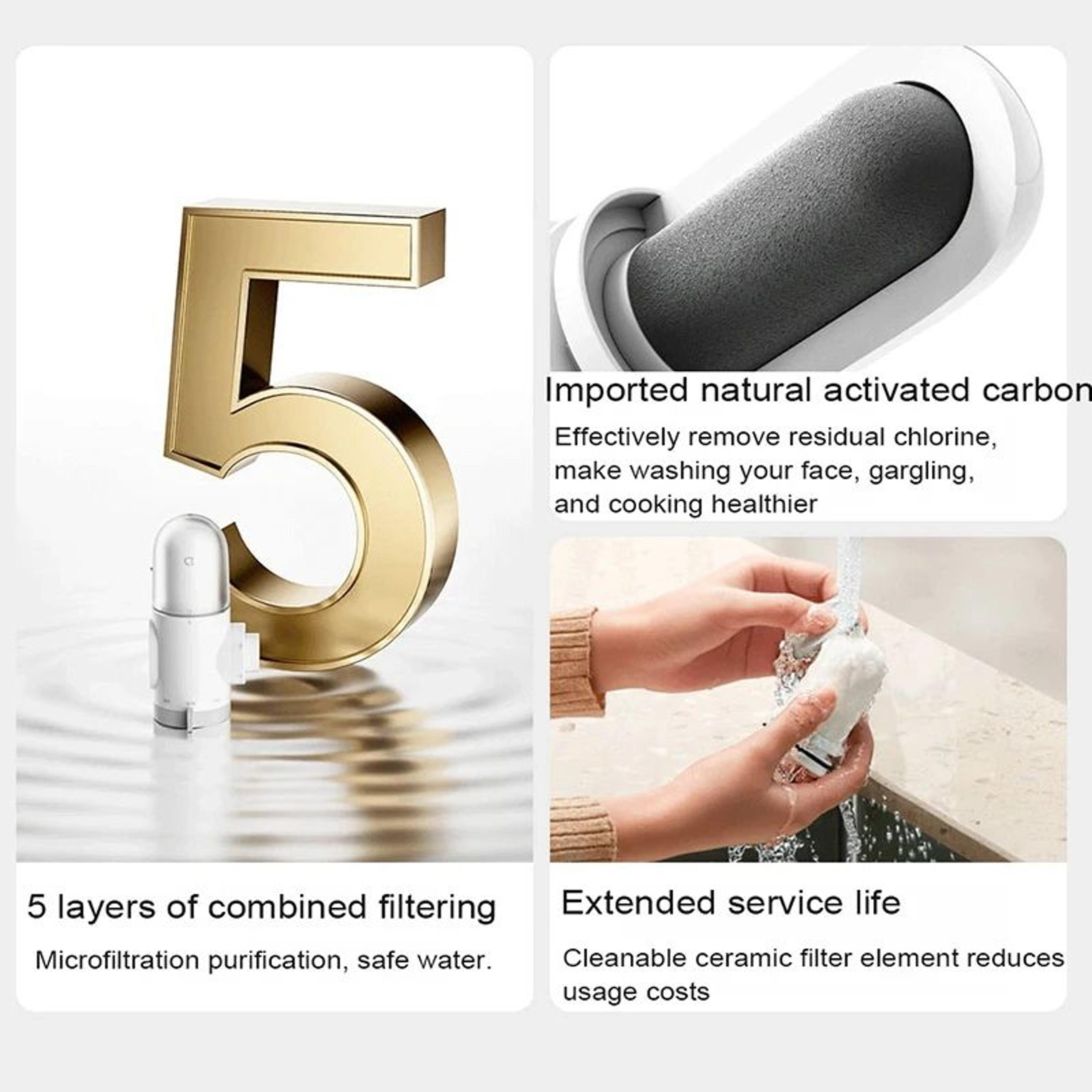 Xiaomi Mijia Faucet Water Purifier 2 Activated Carbon Tap Water Filter For Kitchen 2