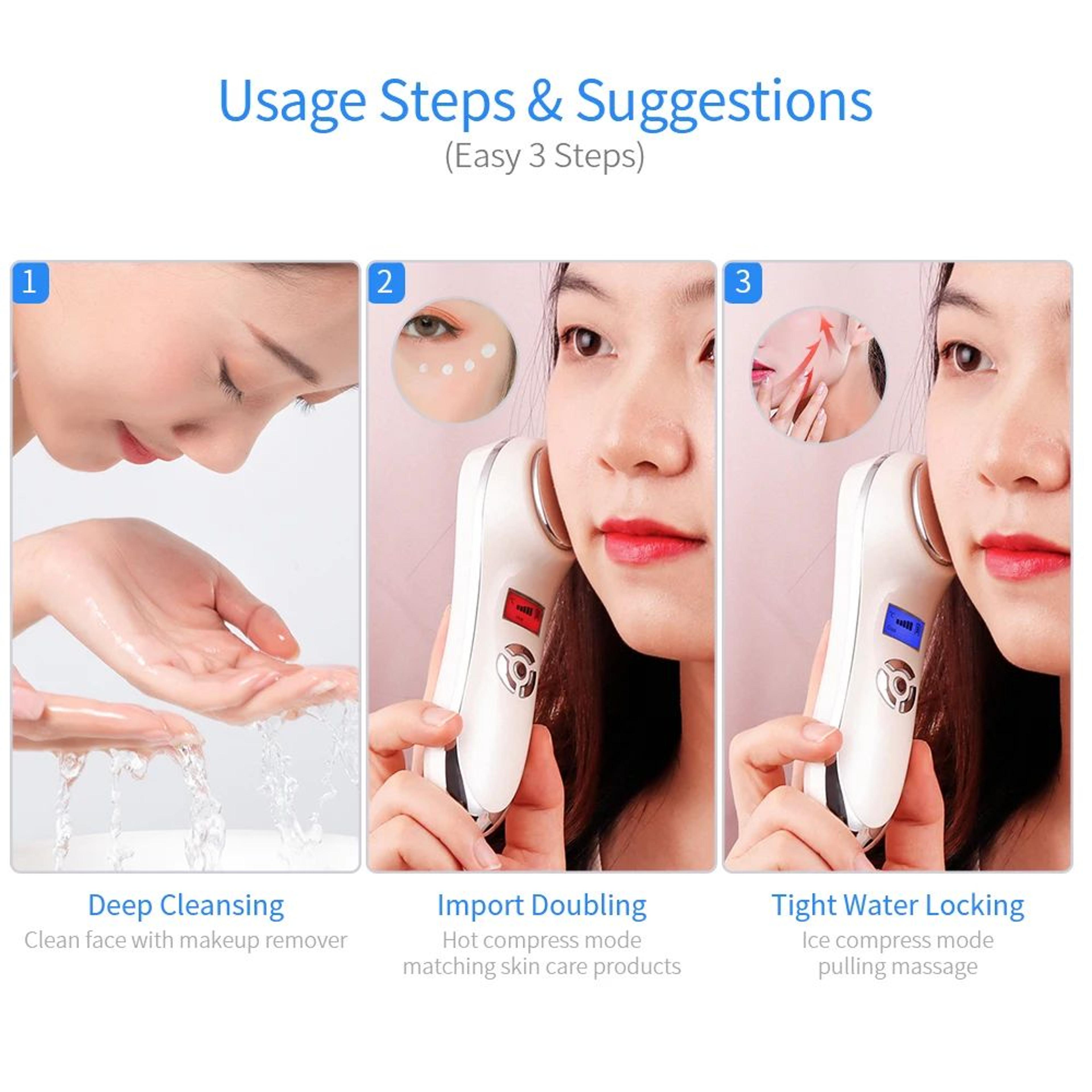 Hot  Cold Facial Massager With Vibration For Skin Lifting And Pore Care 5