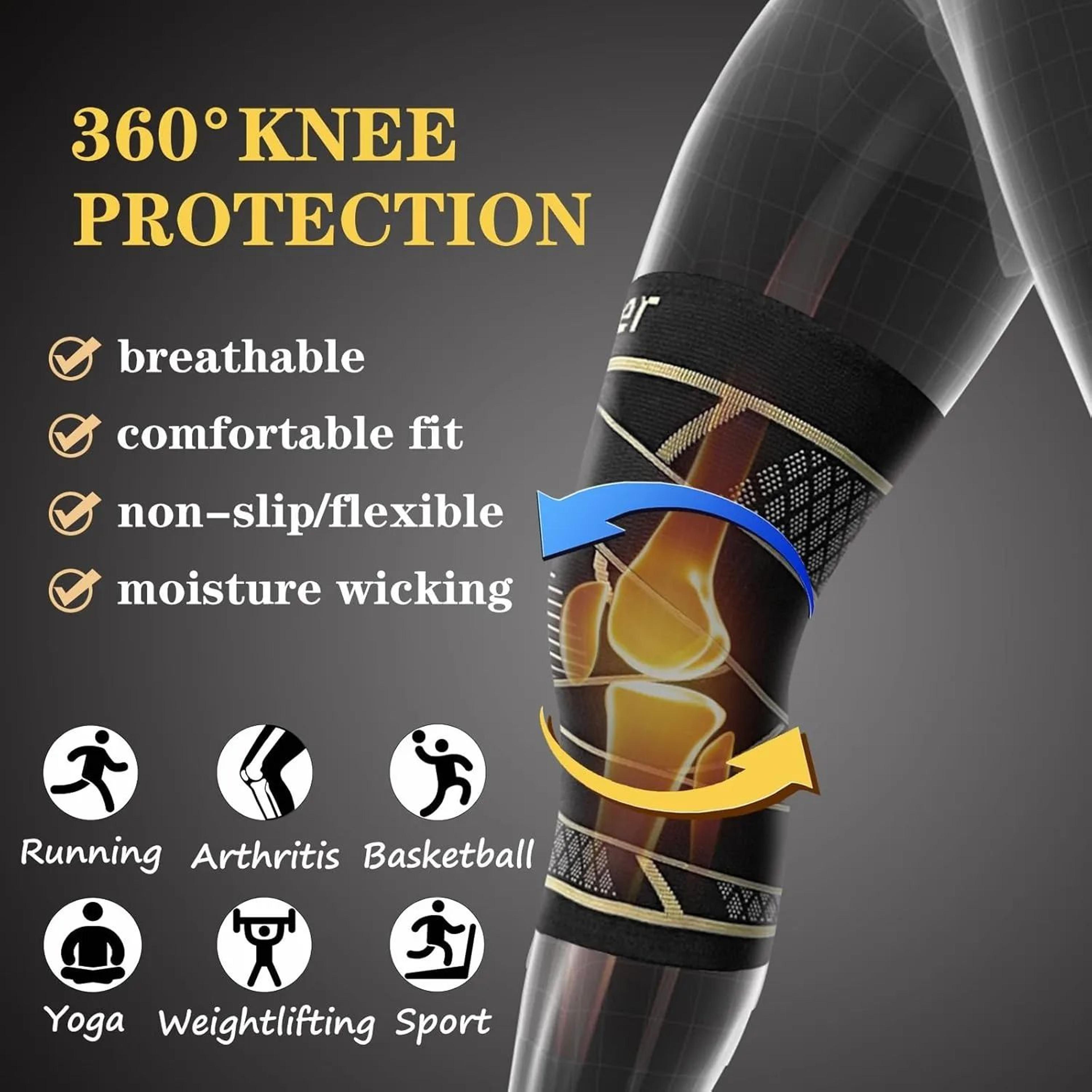 Copper Knee Brace With Adjustable Straps Knee Compression Sleeve For Arthritis And Sports Support 3