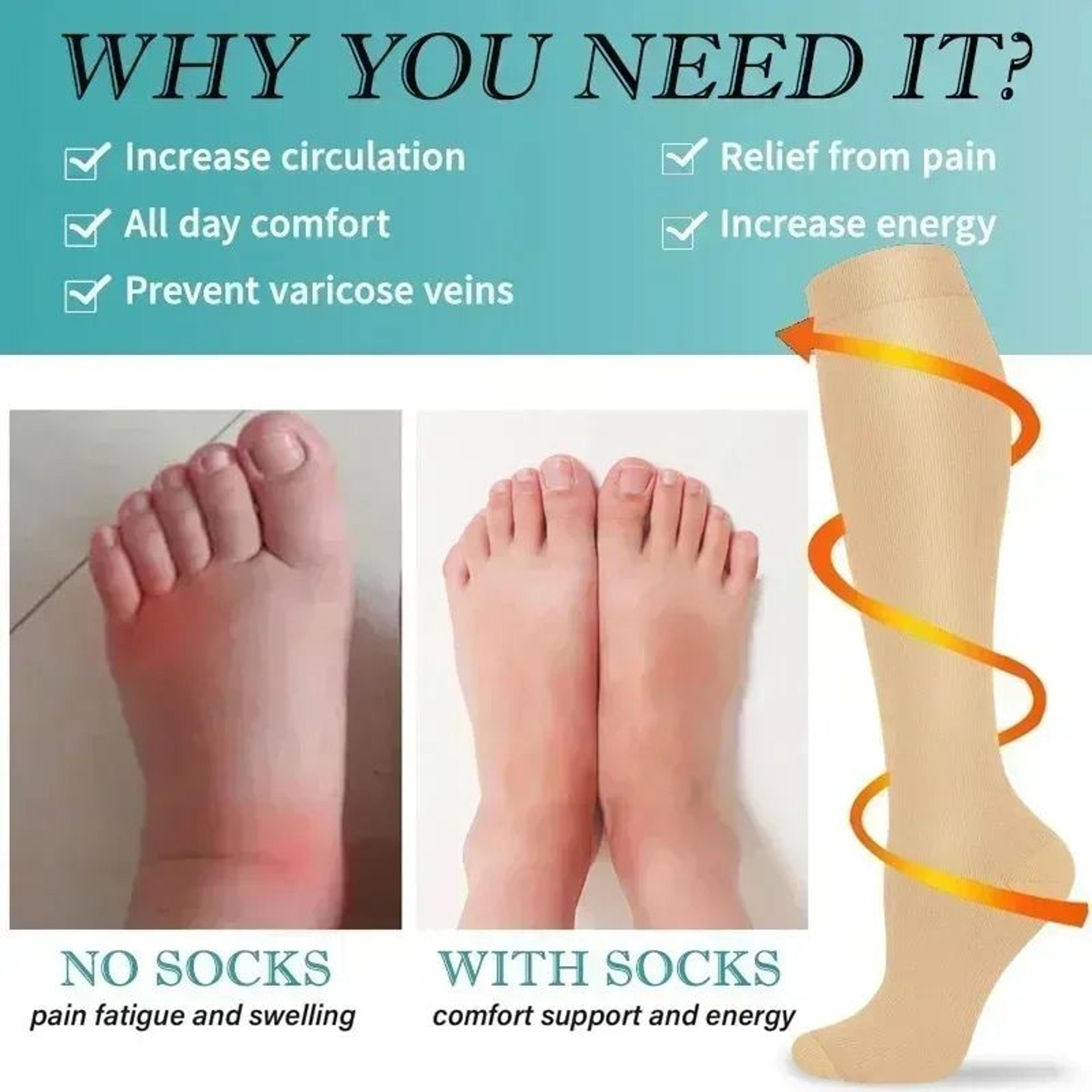 VitalStride Compression Socks For Men And Women Varicose Vein Relief Travel And Sports Support 3