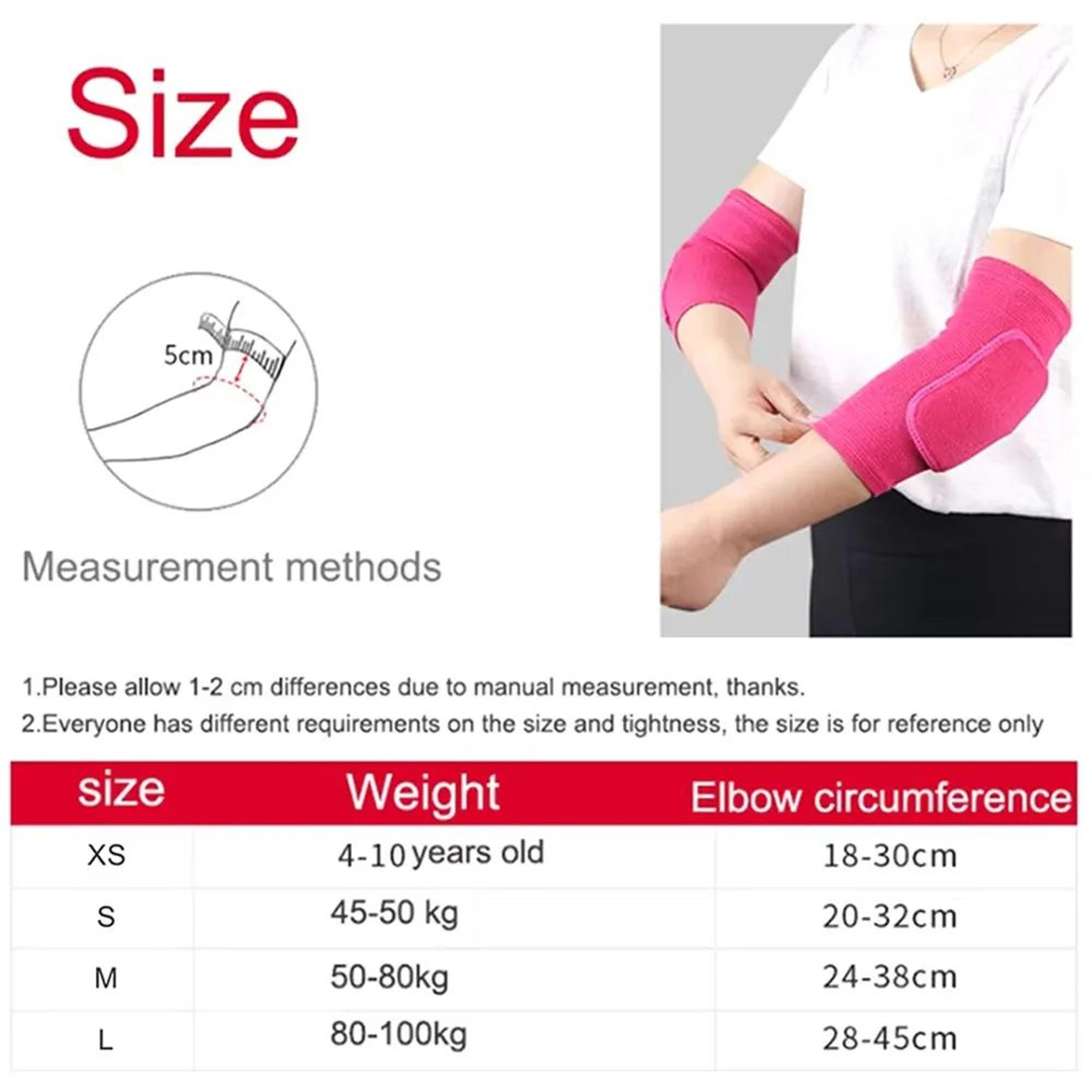 2PCS Elbow Pads Compression Support Sleeves With Thick Sponge Cushion For Basketball Volleyball And 1